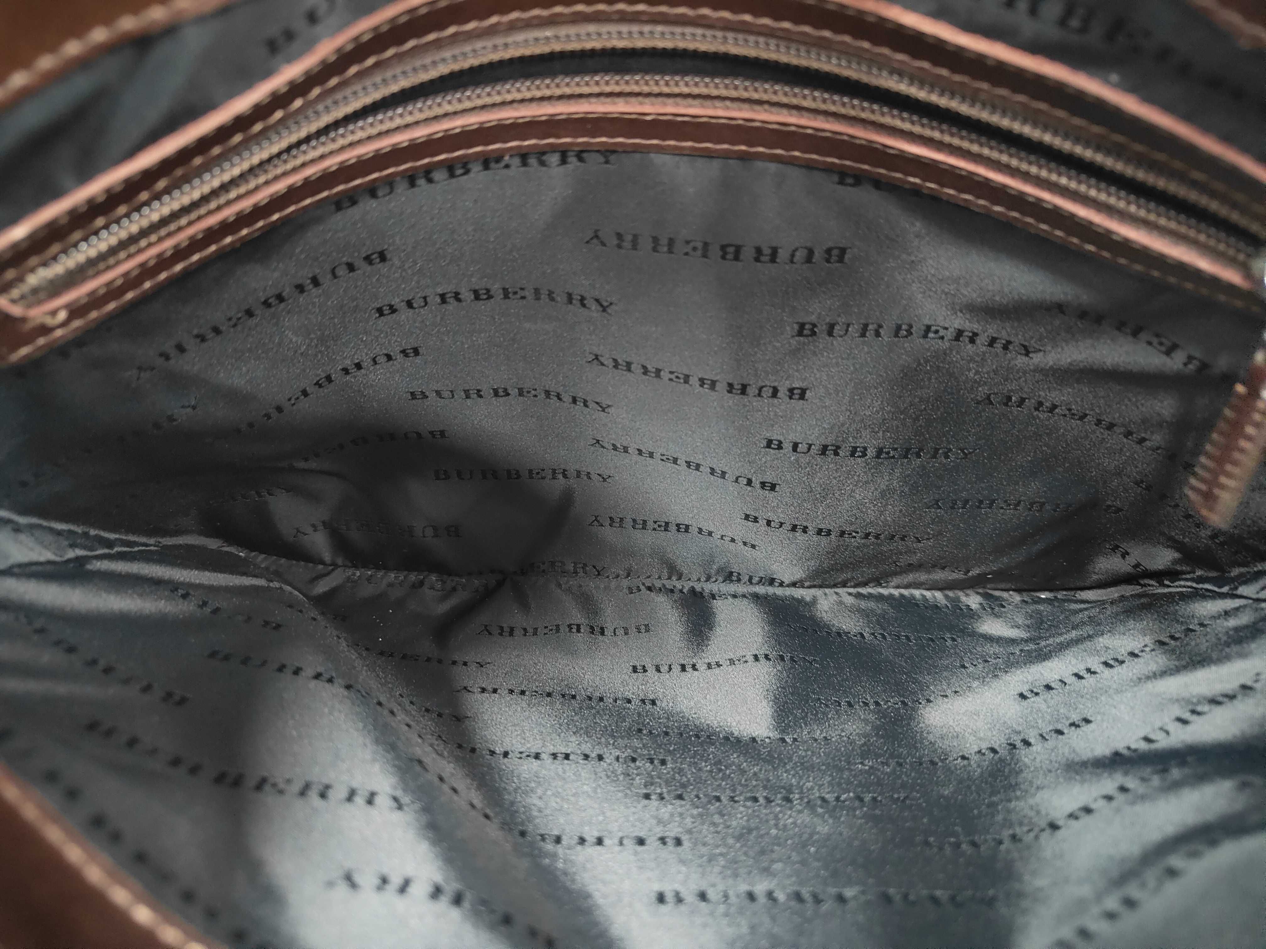 Nova Check Leather x Canvas Brown Handbag — view 8
