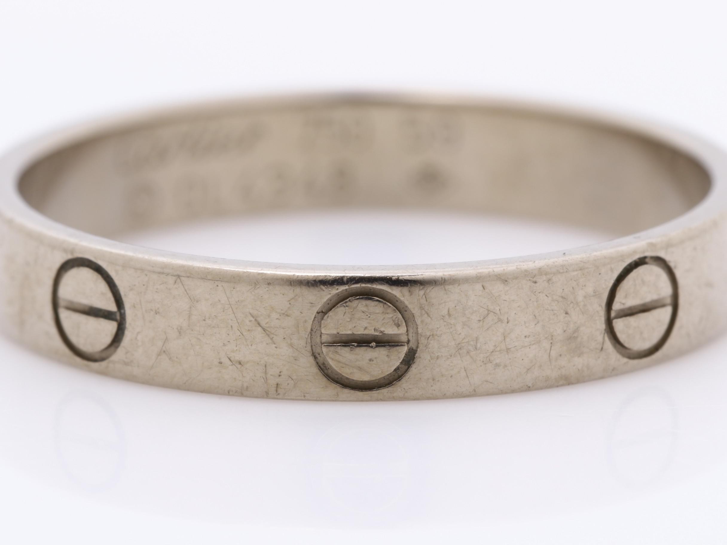 Mini Love Ring, 750WG, #59 / Width approx. 3.5mm, 3.9g — view 2