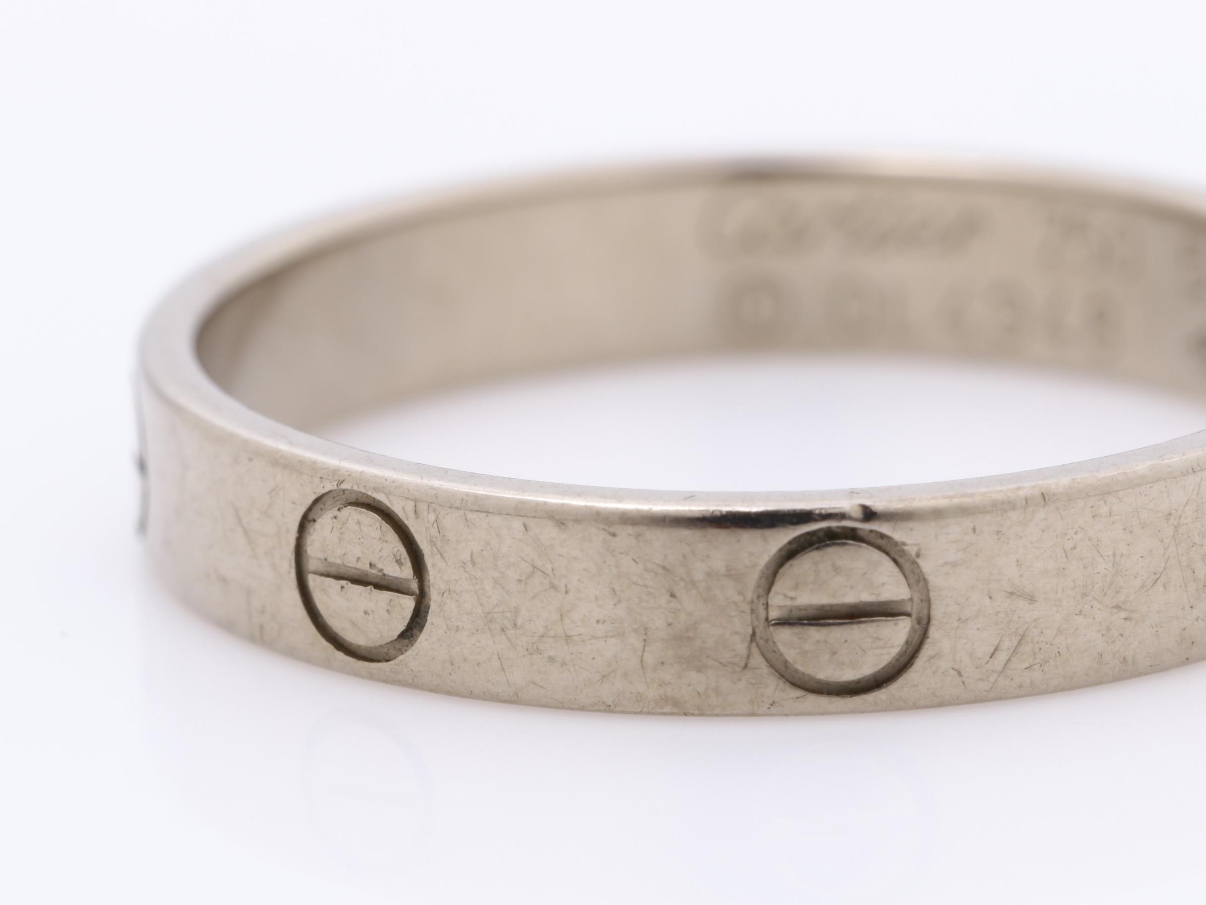 Mini Love Ring, 750WG, #59 / Width approx. 3.5mm, 3.9g — view 3