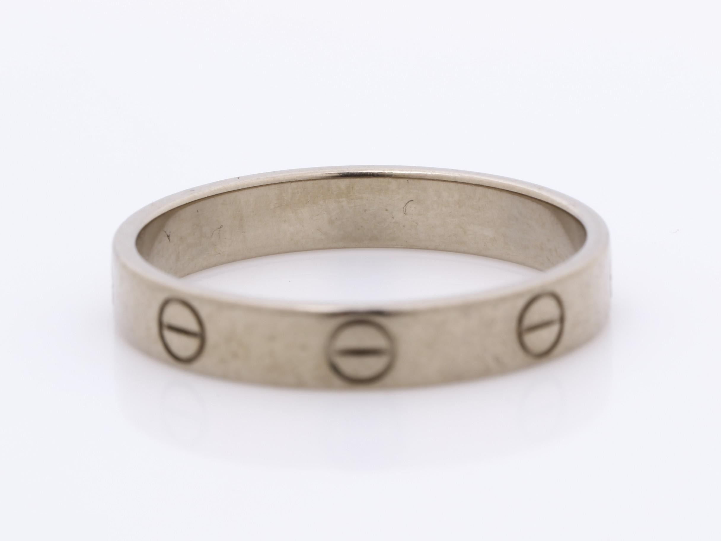 Mini Love Ring, 750WG, #59 / Width approx. 3.5mm, 3.9g — view 4