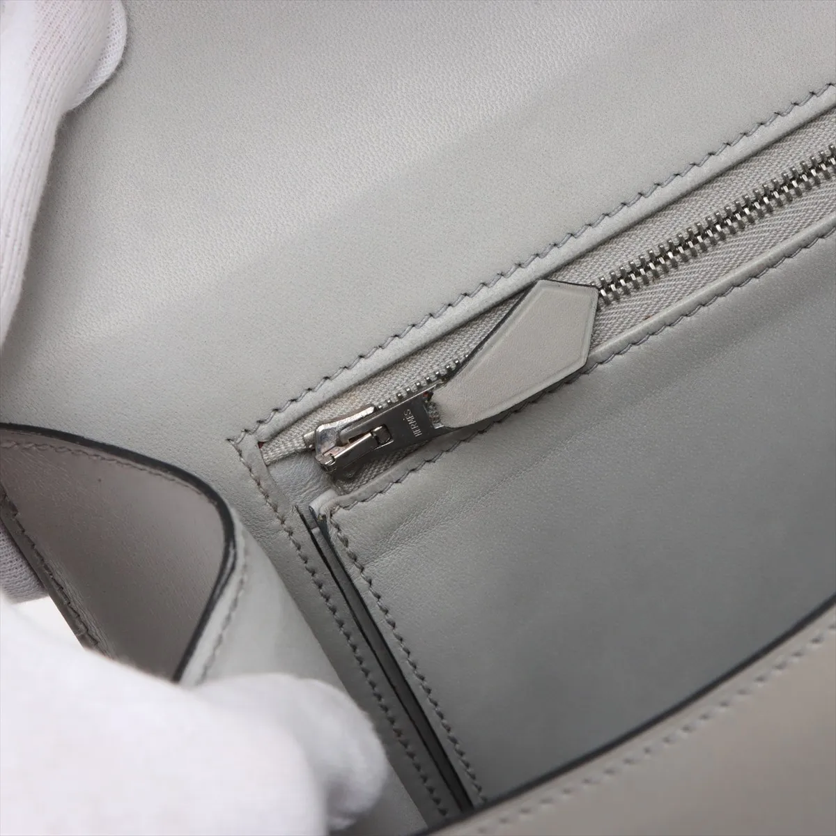 [Individually packaged] Hermes Constance 24 Box Calf Grey Silver Hardware C: 1999 — view 11
