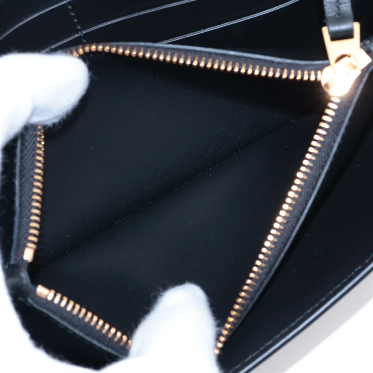 Leather Long Wallet, Black — view 7
