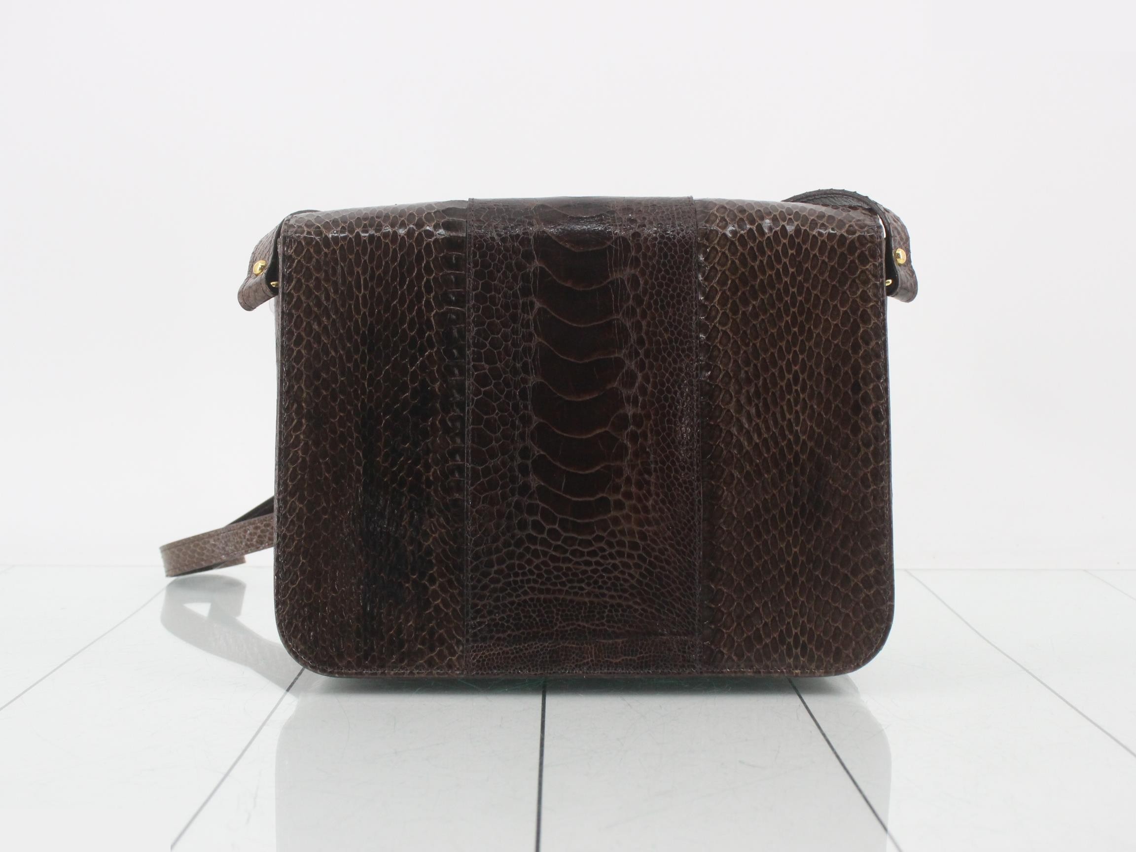 shoulder bag, embossed leather, brown. — view 2