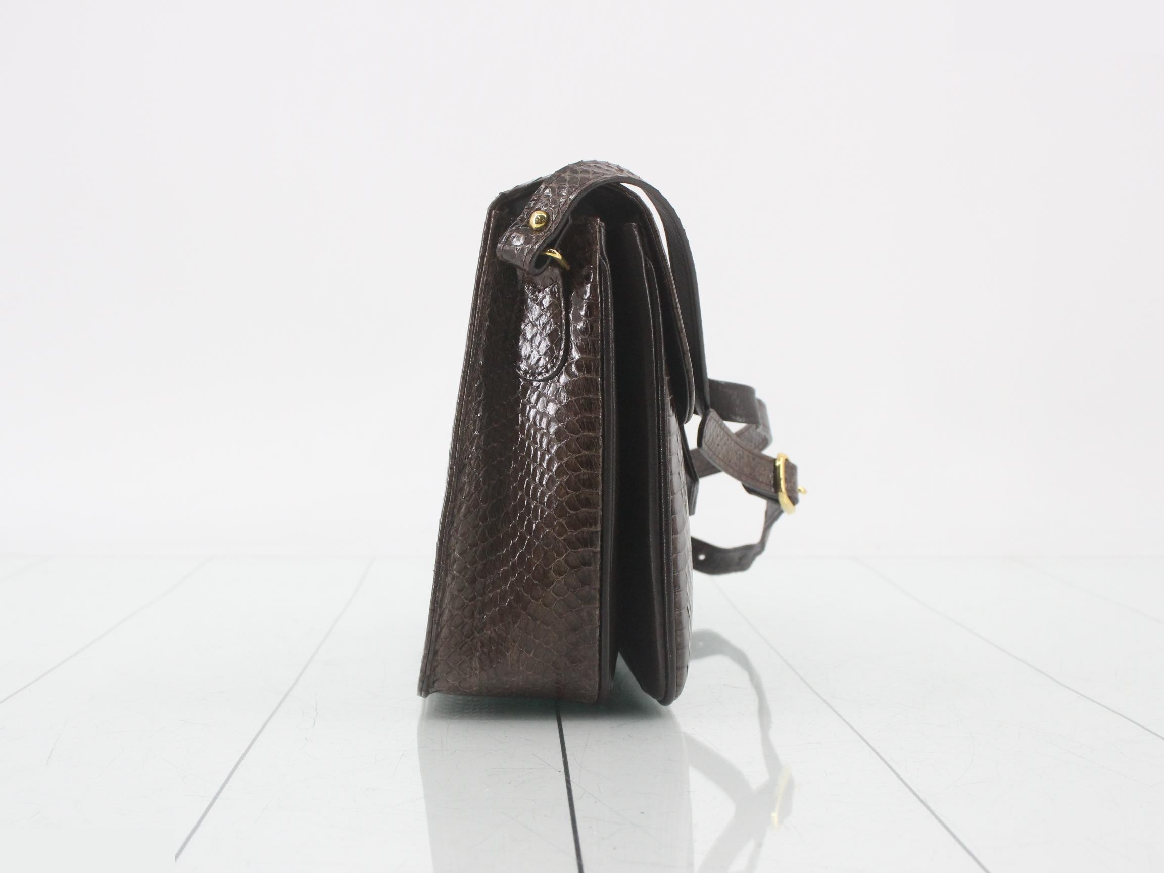 shoulder bag, embossed leather, brown. — view 4