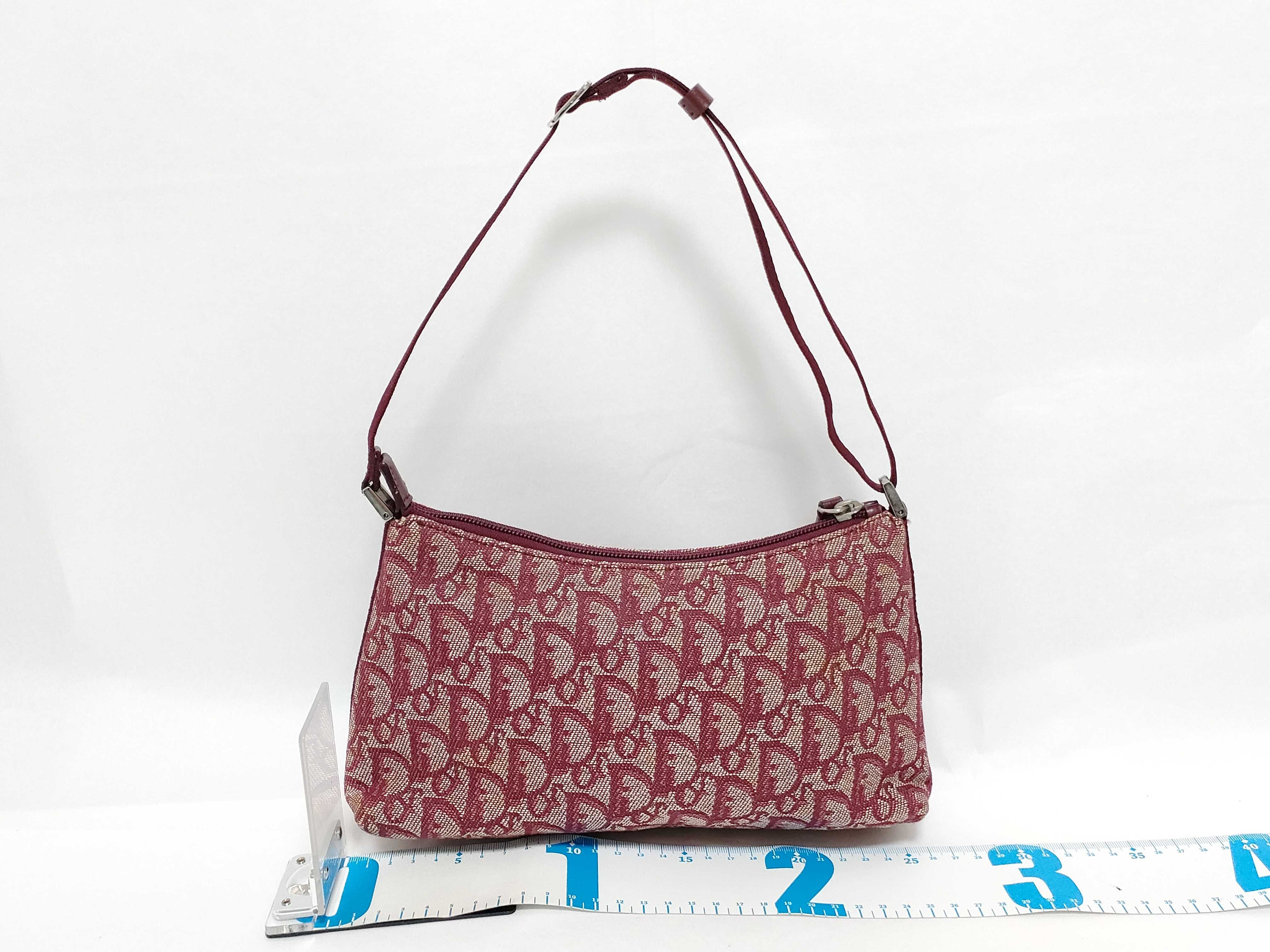 Trotter Dior Trotter Handbag Canvas Leather Red Shoulder Bag — view 2