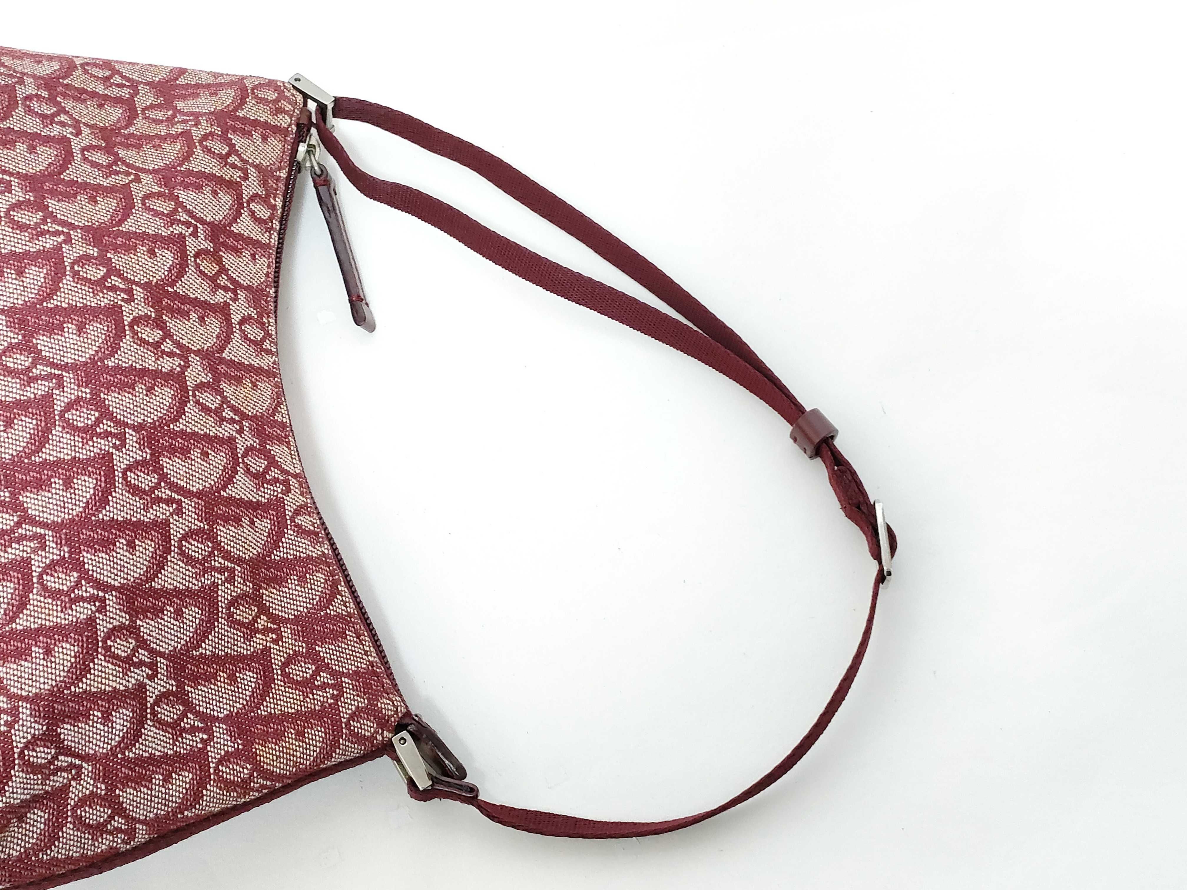 Trotter Dior Trotter Handbag Canvas Leather Red Shoulder Bag — view 3