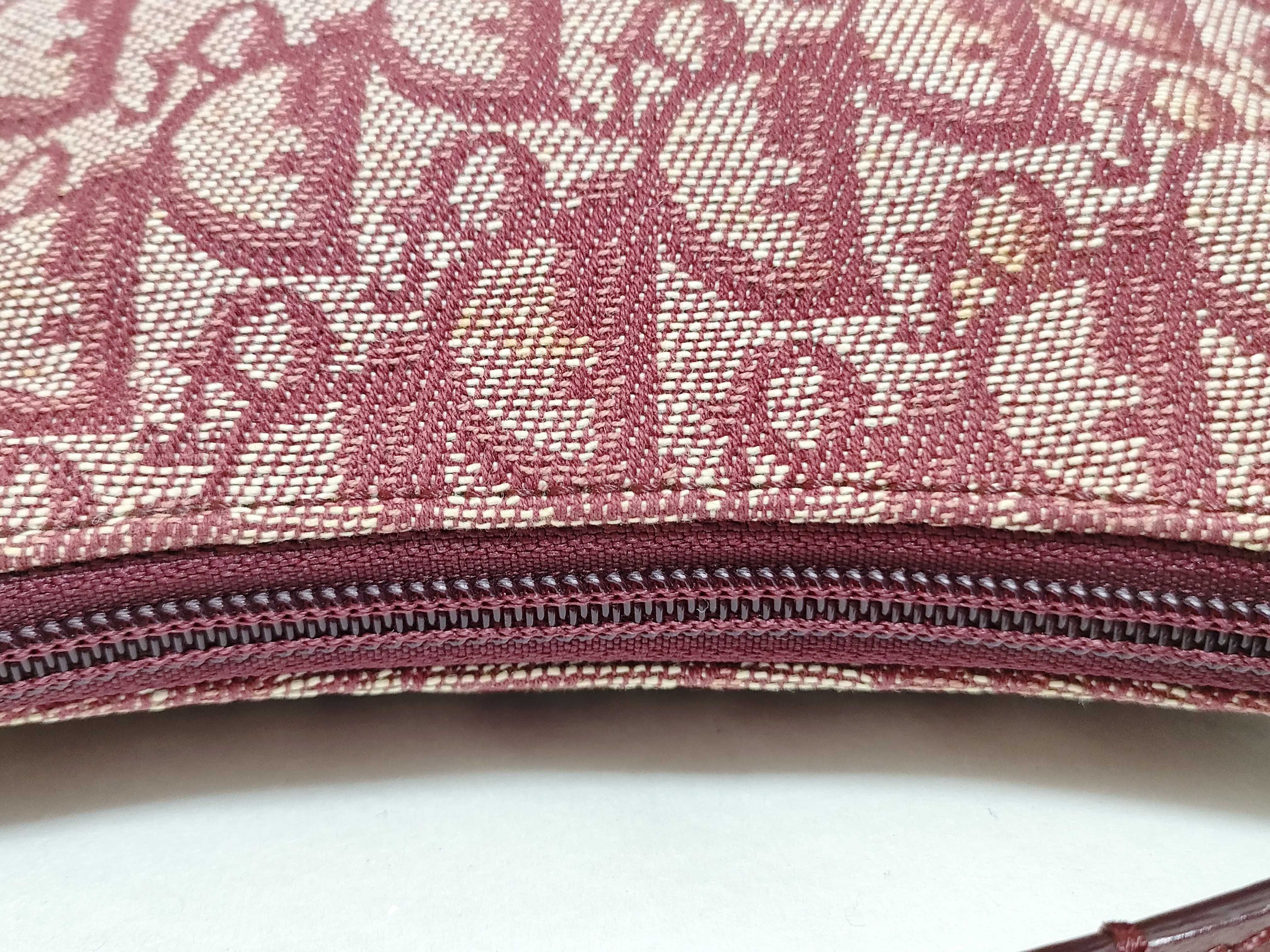 Trotter Dior Trotter Handbag Canvas Leather Red Shoulder Bag — view 6