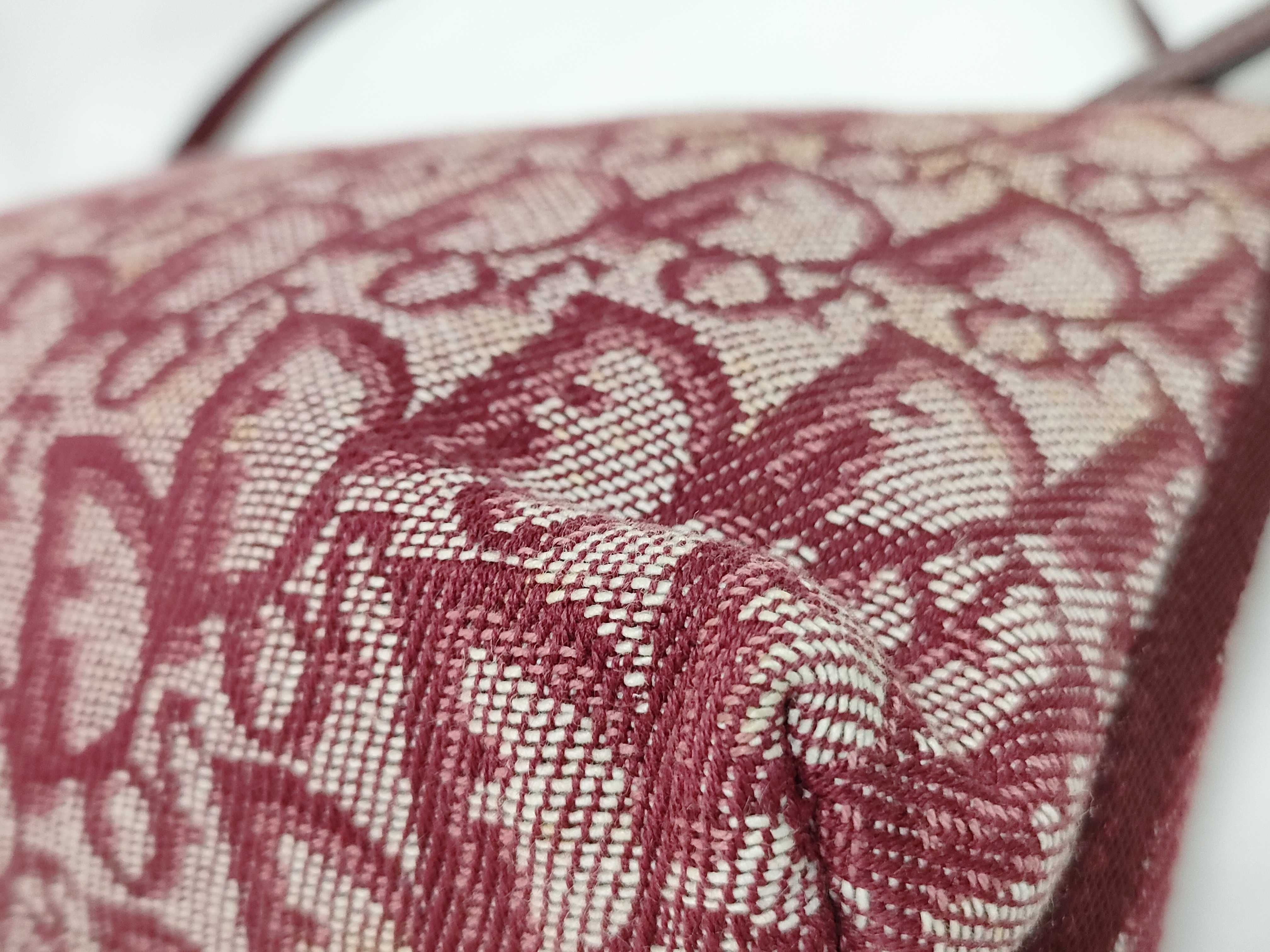 Trotter Dior Trotter Handbag Canvas Leather Red Shoulder Bag — view 7