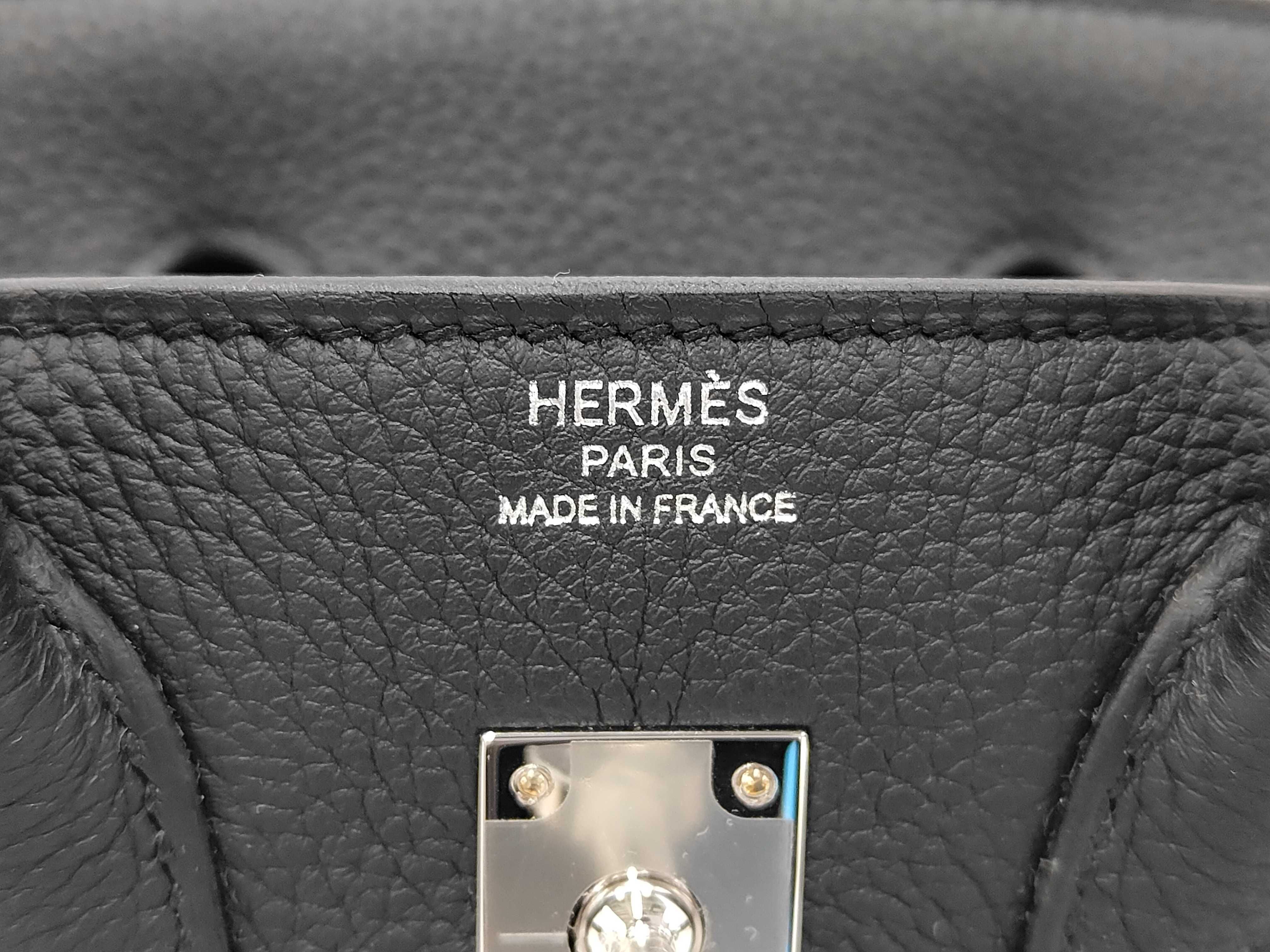 Birkin 25 Togo Leather, Black, Gold Stamp, Complete Condition, Black Handbag — view 9