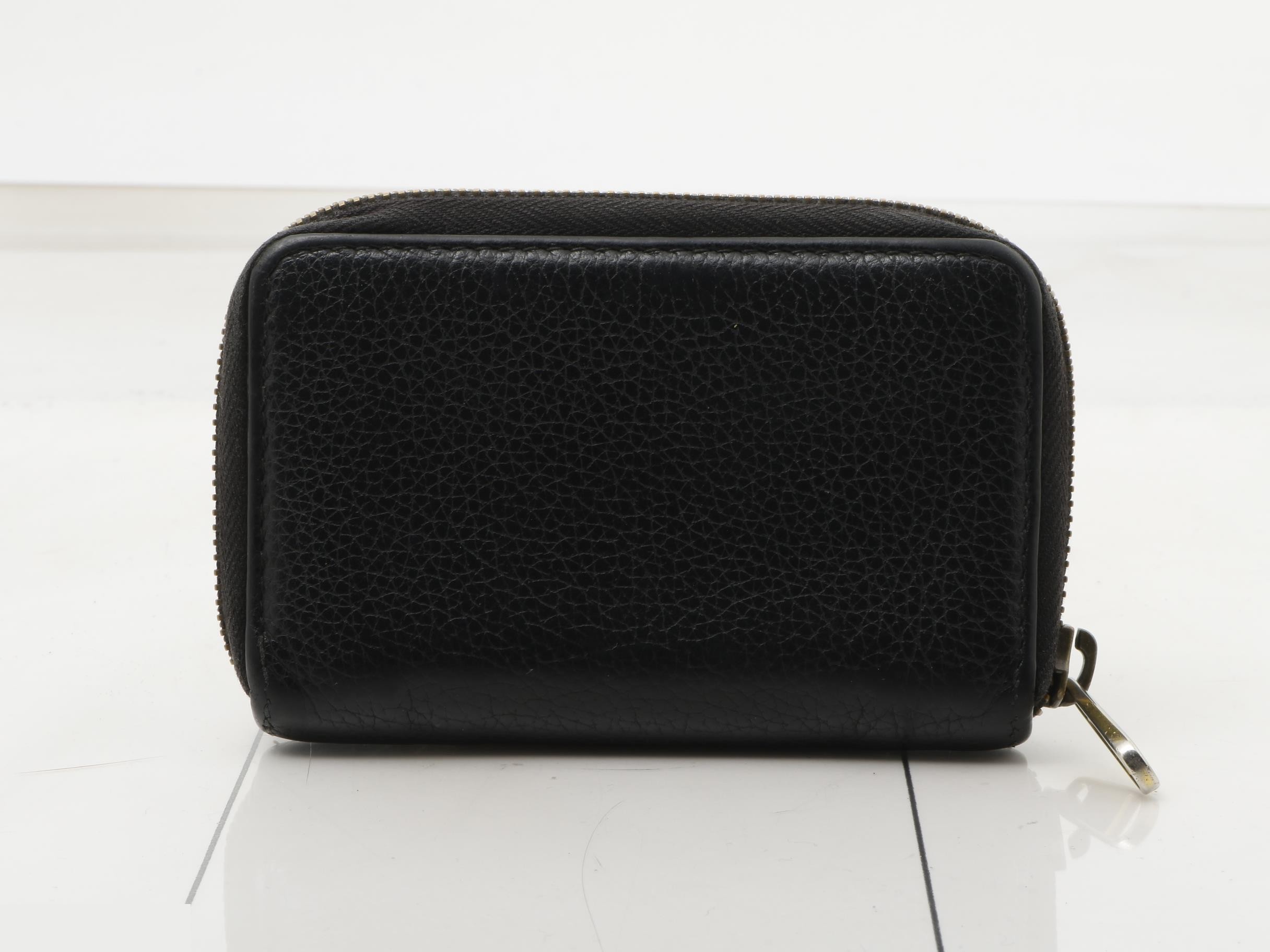 Printed Leather Card & Coin Case - Black — view 2