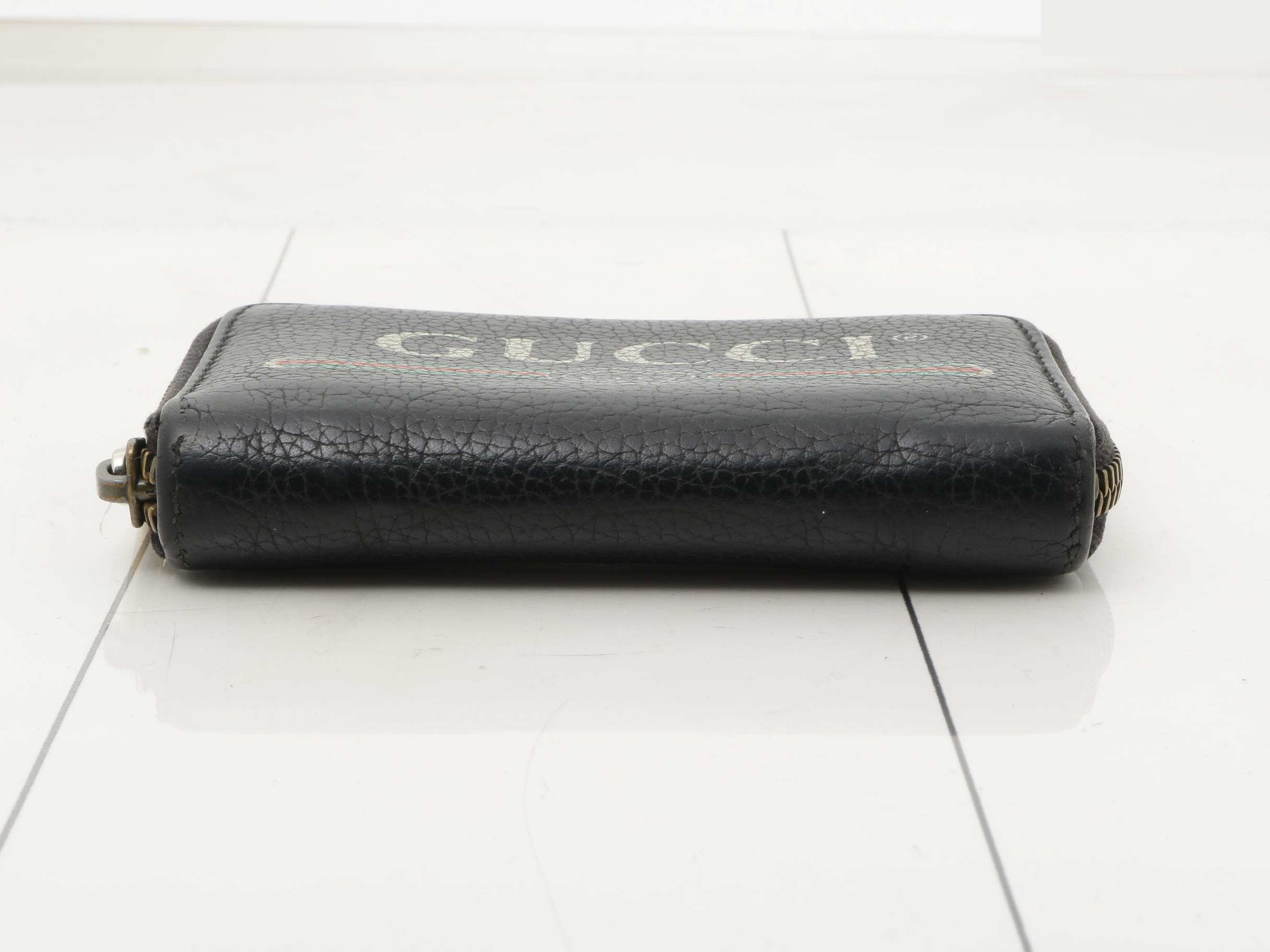 Printed Leather Card & Coin Case - Black — view 3