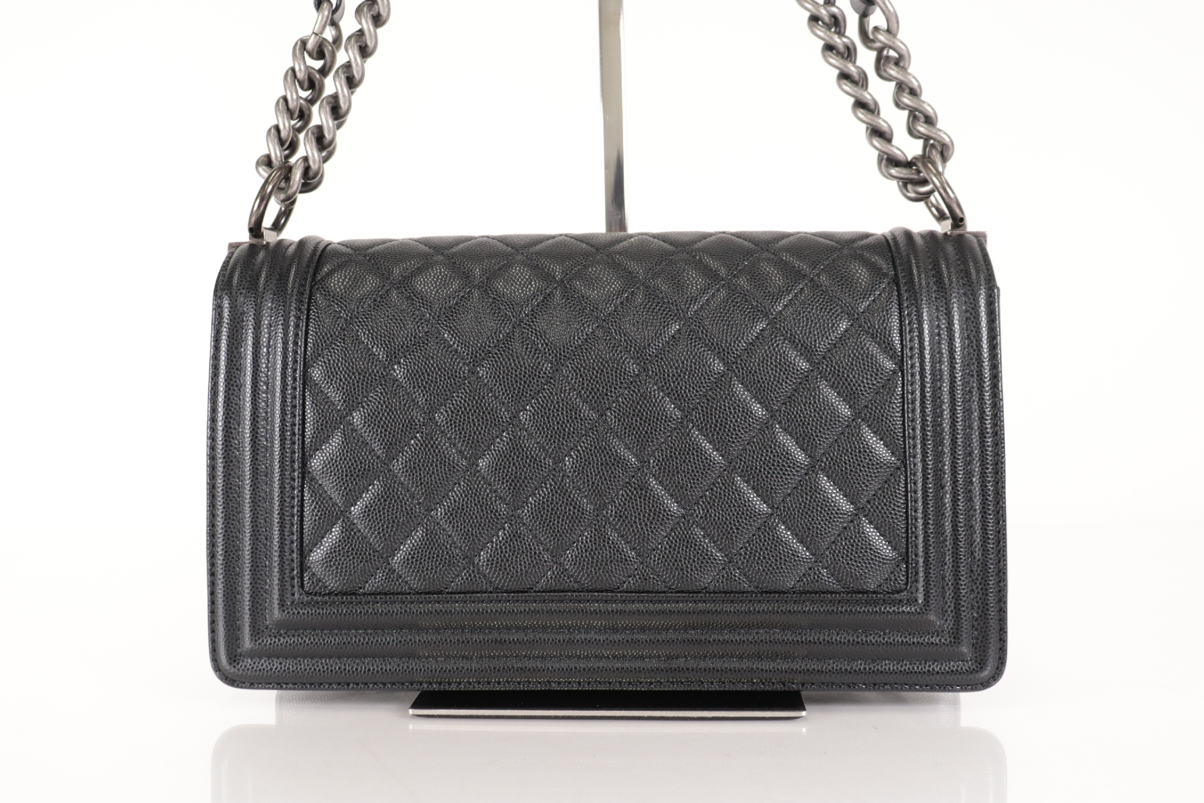 Boy Chanel Caviar Chain Shoulder Bag (Serial Number 27) — view 3