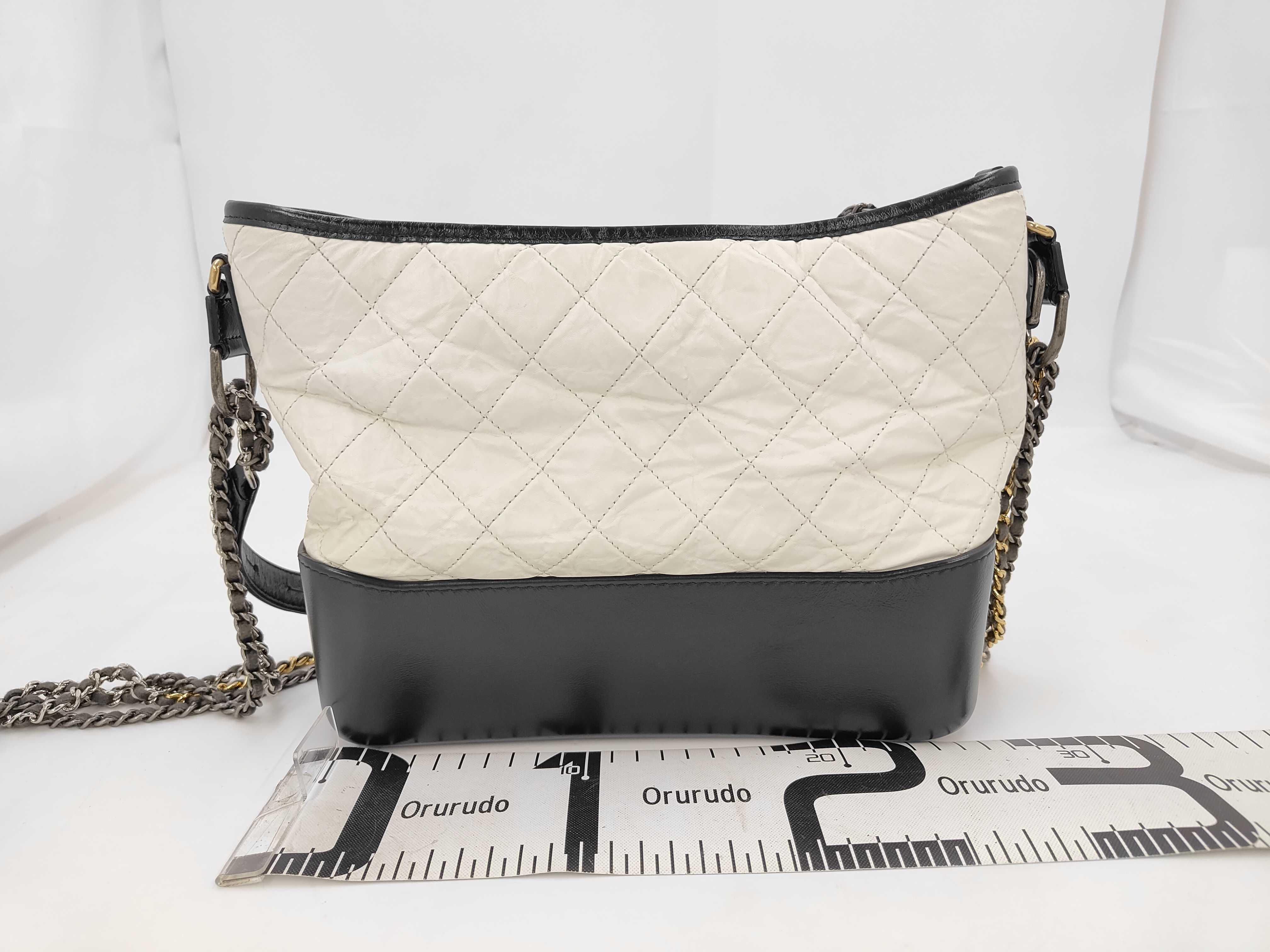 Gabrielle Chain Shoulder Bag (White x Black) — view 2