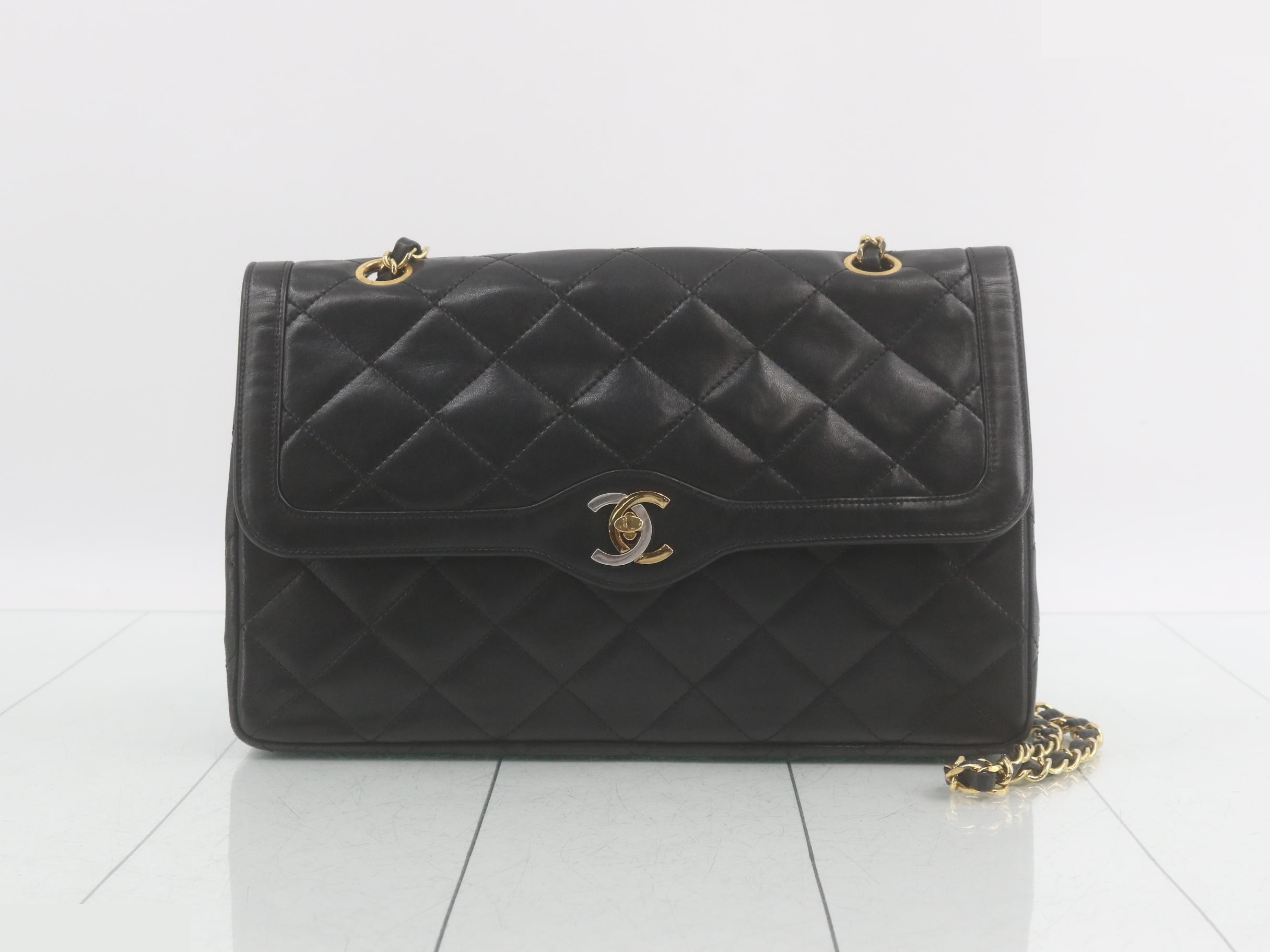Paris Limited Edition Lambskin Chain Shoulder Bag with Seal