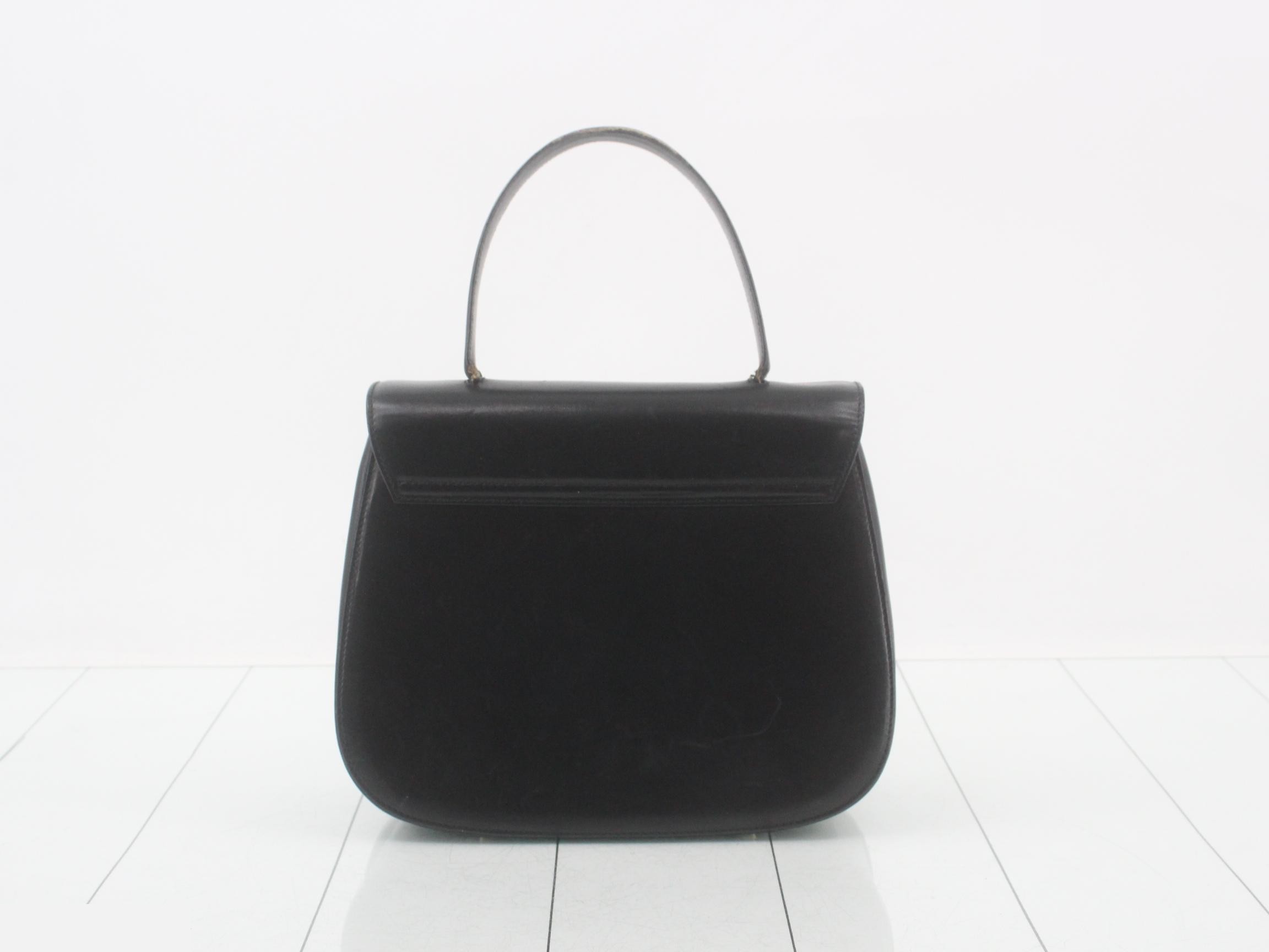 Leather handbag, black — view 2