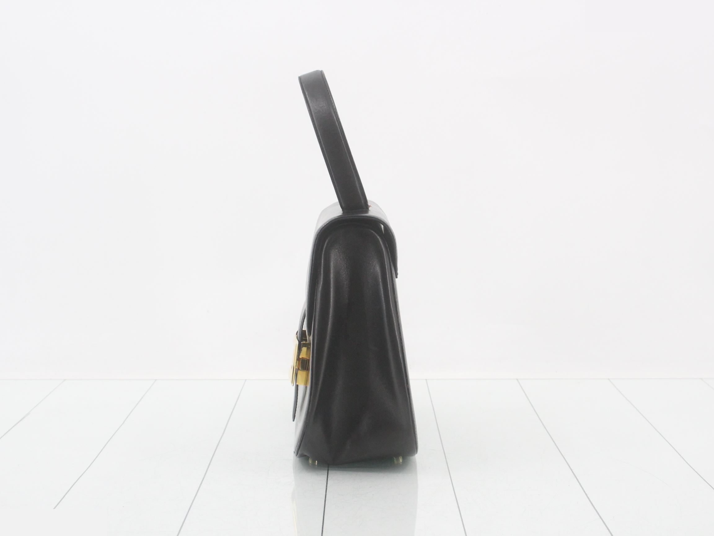 Leather handbag, black — view 3