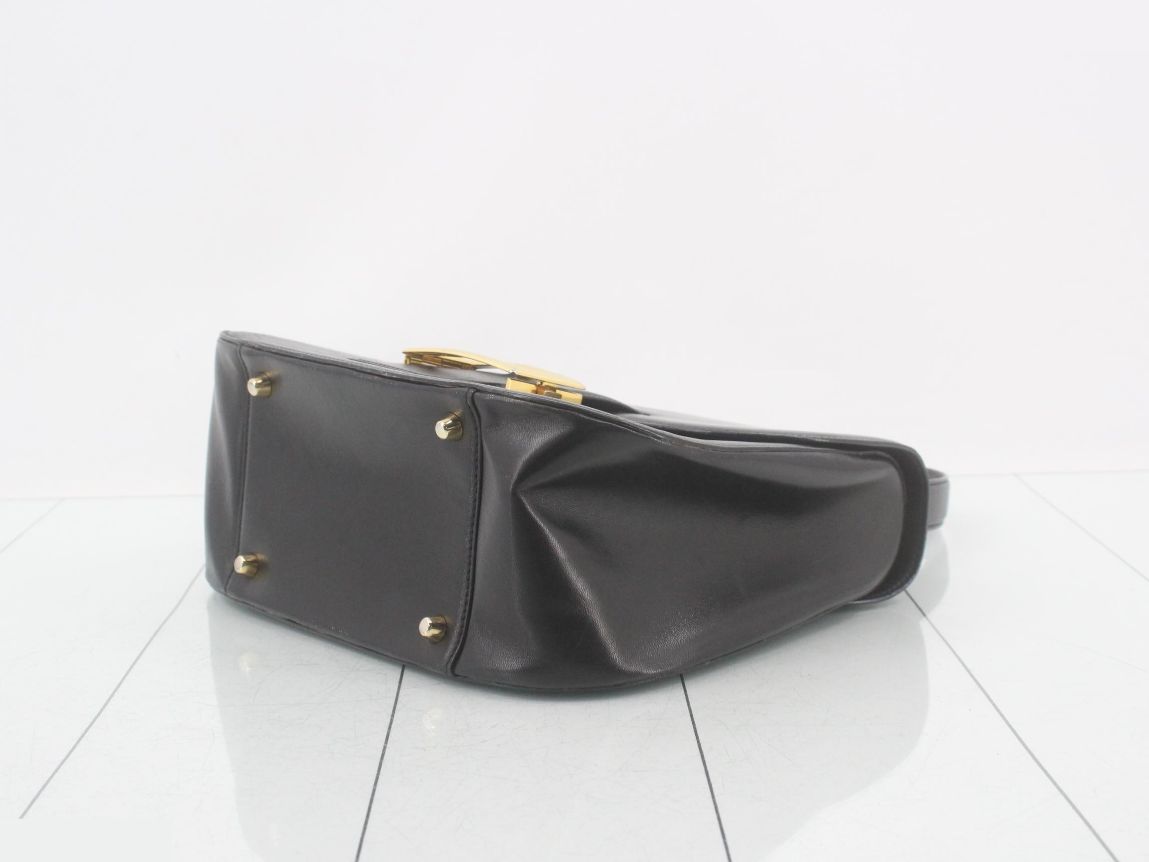 Leather handbag, black — view 6