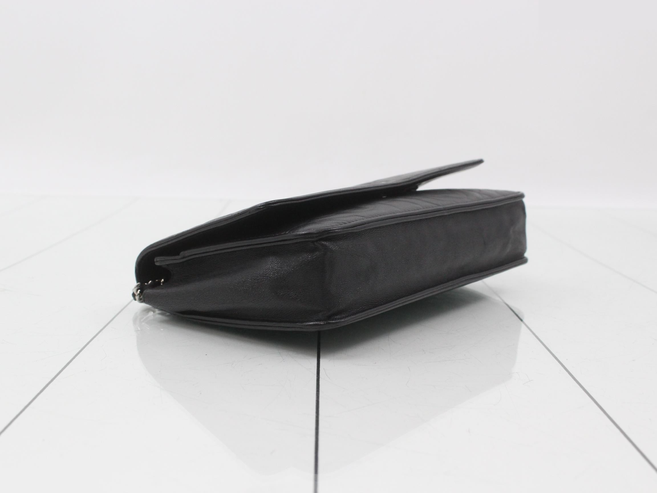 Chain wallet, black, silver, lambskin — view 5
