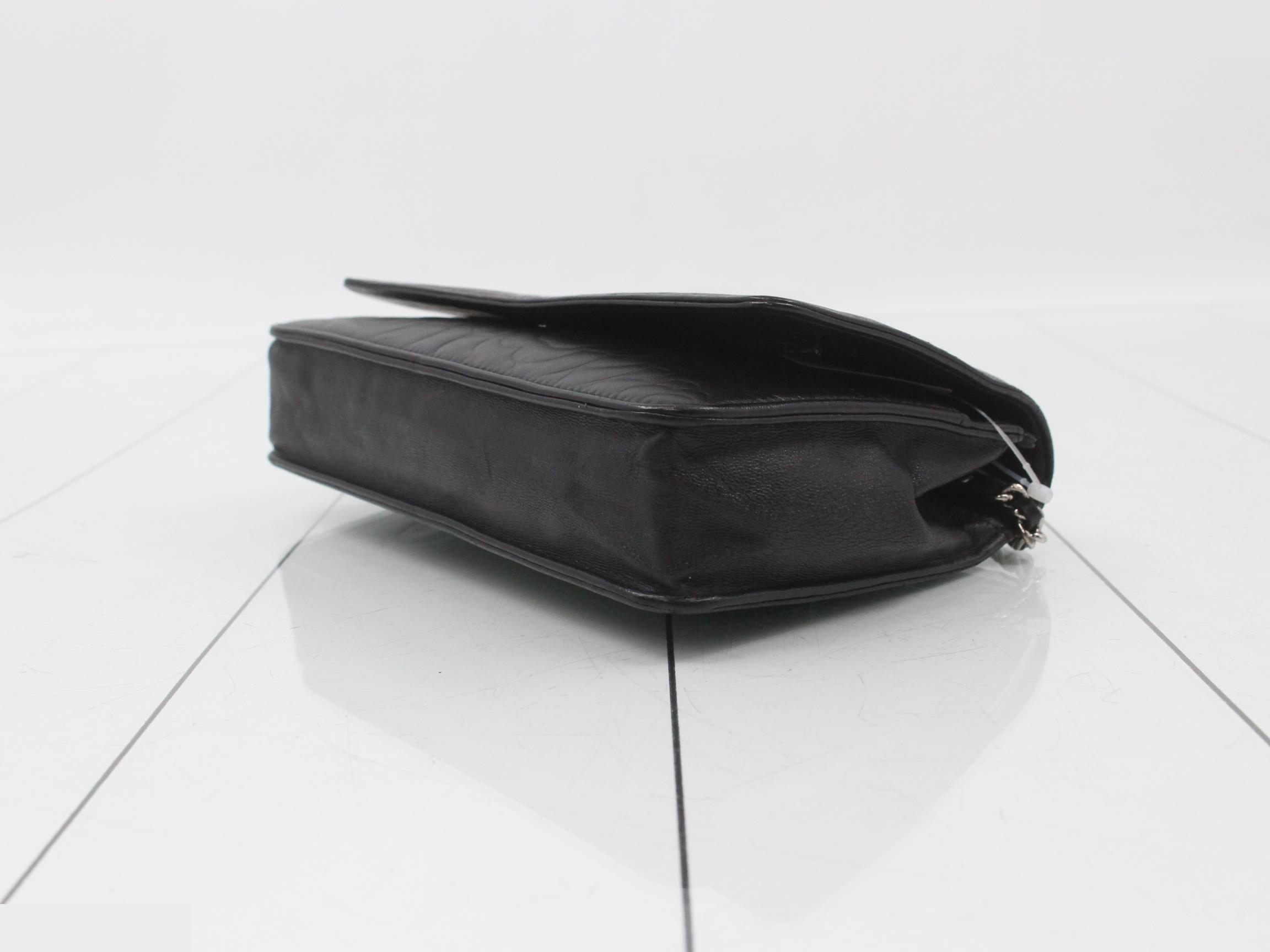 Chain wallet, black, silver, lambskin — view 6