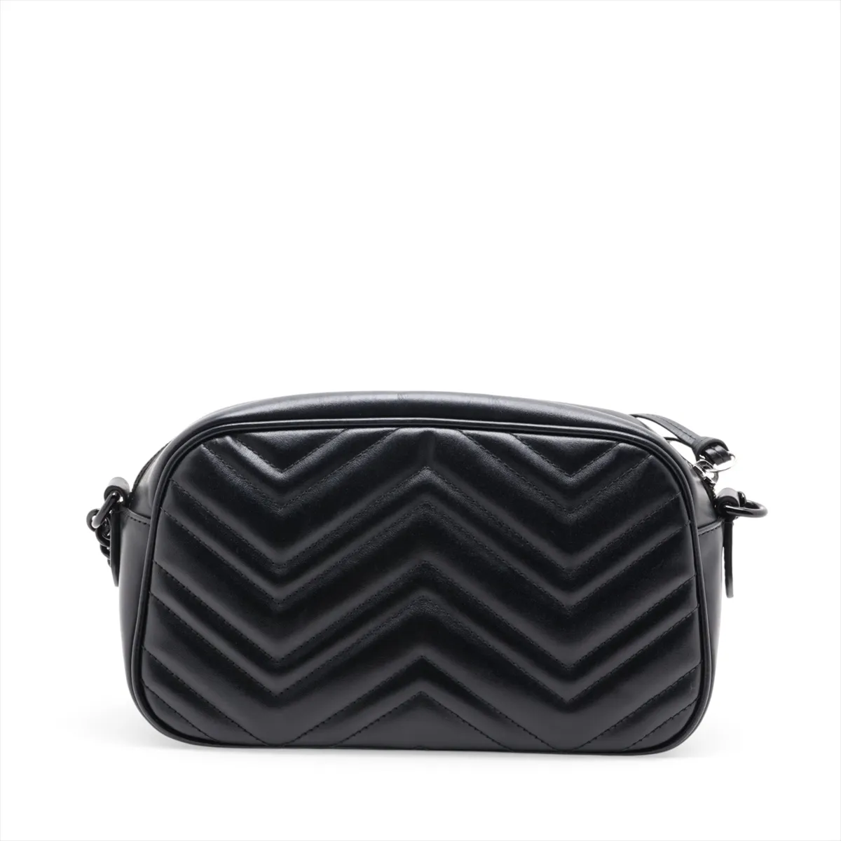 GG Marmont Leather Chain Shoulder Bag, Black, 447632 — view 2