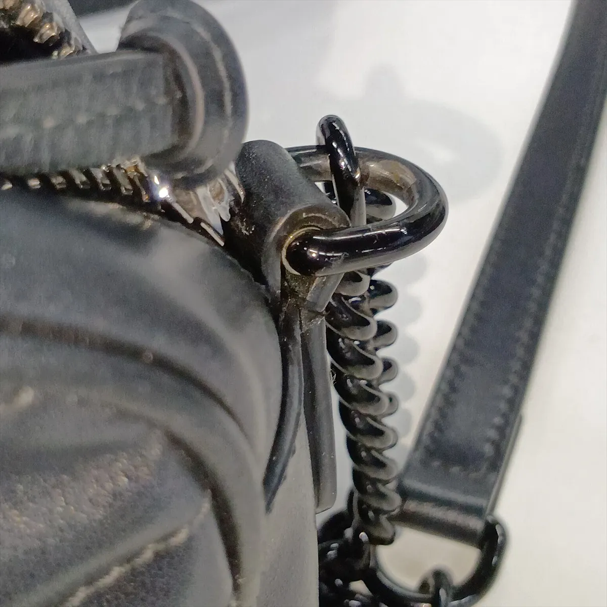 GG Marmont Leather Chain Shoulder Bag, Black, 447632 — view 11