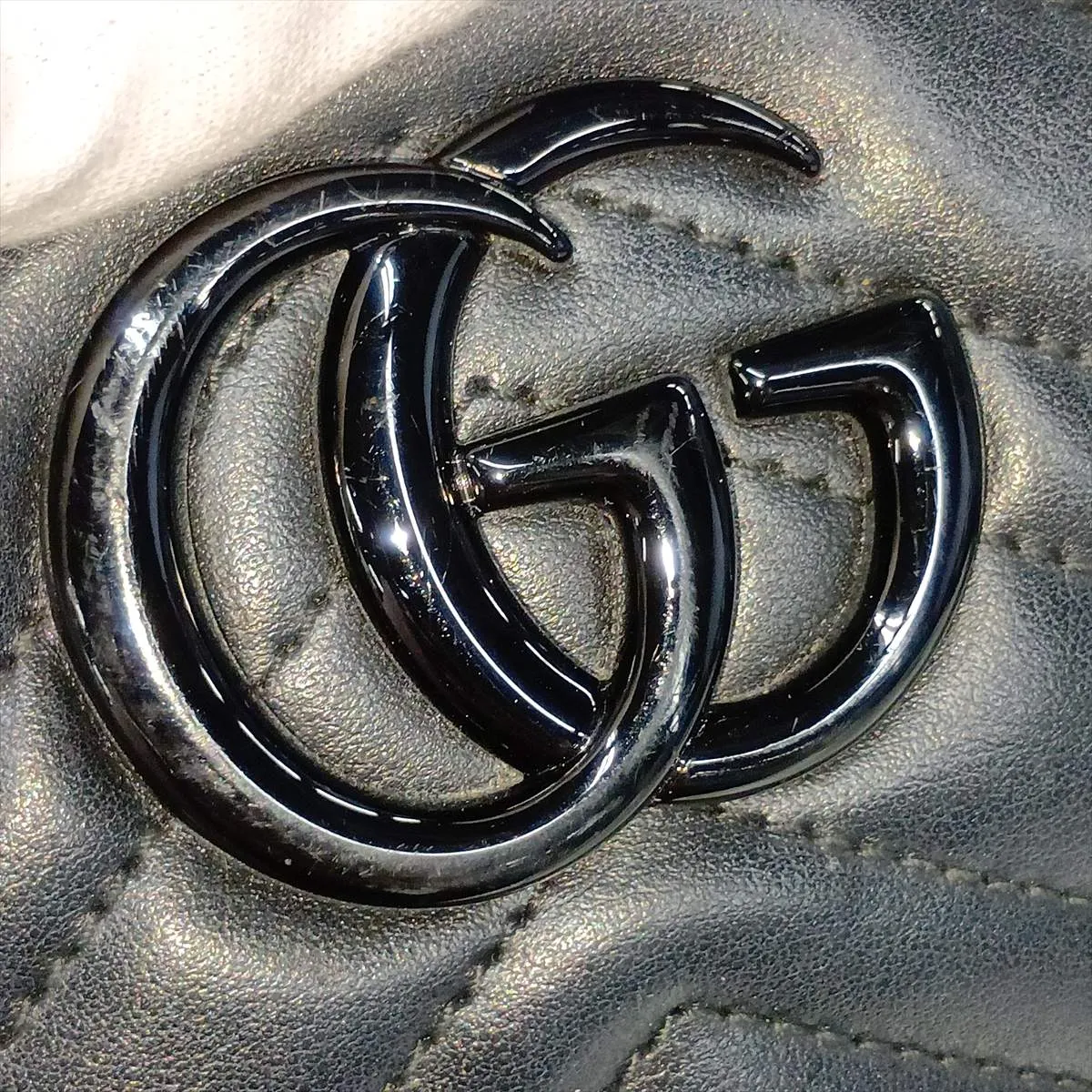 GG Marmont Leather Chain Shoulder Bag, Black, 447632 — view 12