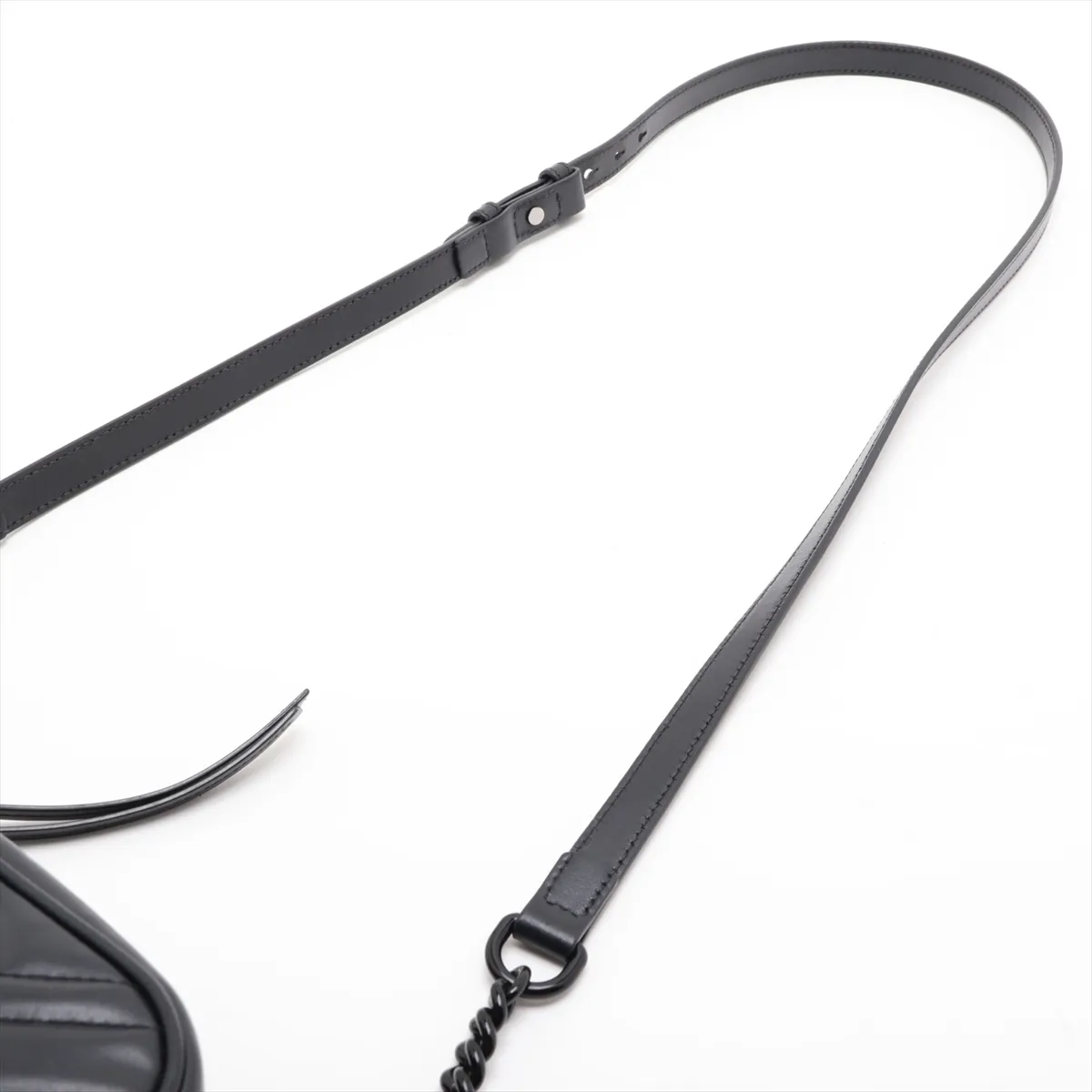 GG Marmont Leather Chain Shoulder Bag, Black, 447632 — view 5