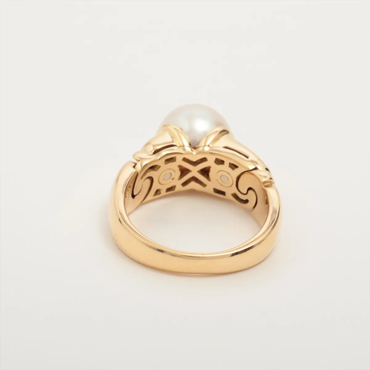 Bulgari Passo Doppio Pearl Ring 750(YG) 7.5g Approx. 9.0mm Pearl — view 2