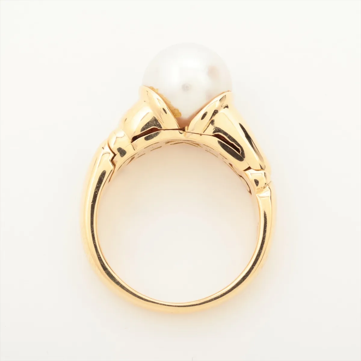 Bulgari Passo Doppio Pearl Ring 750(YG) 7.5g Approx. 9.0mm Pearl — view 5