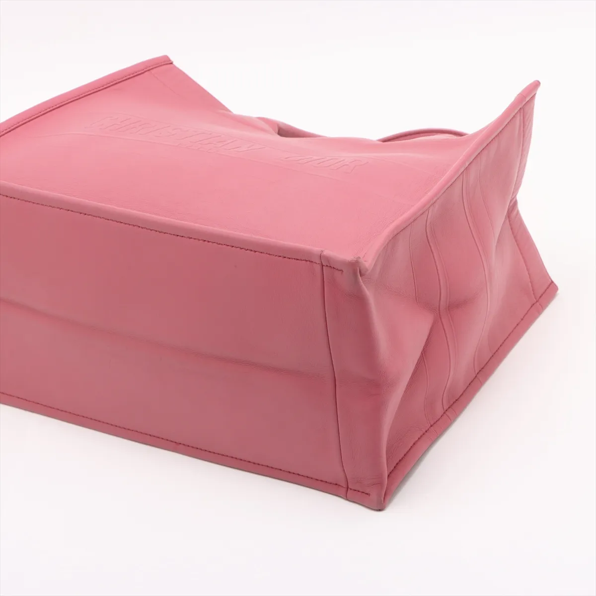 Book Tote Medium Leather Tote Bag Pink — view 3