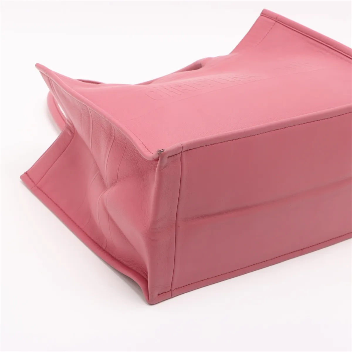 Book Tote Medium Leather Tote Bag Pink — view 4