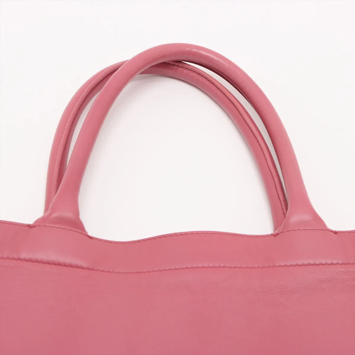 Book Tote Medium Leather Tote Bag Pink — view 6
