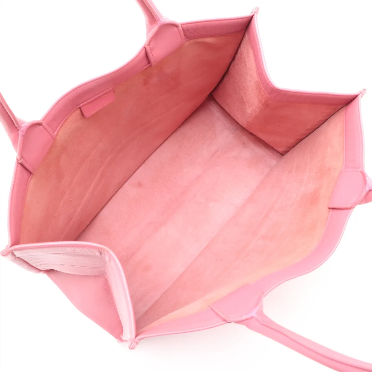 Book Tote Medium Leather Tote Bag Pink — view 7