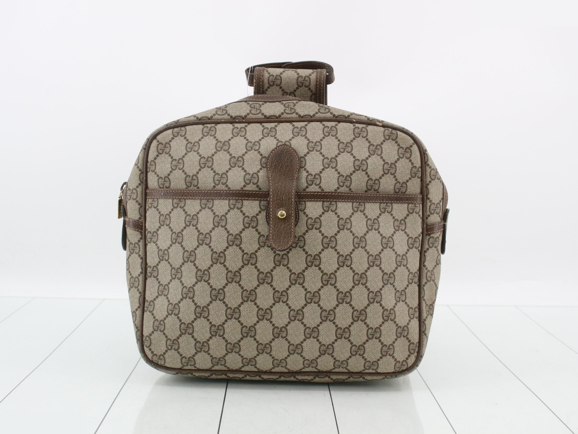 GG Plus Double Face Clutch, PVC/Leather, Brown — view 2