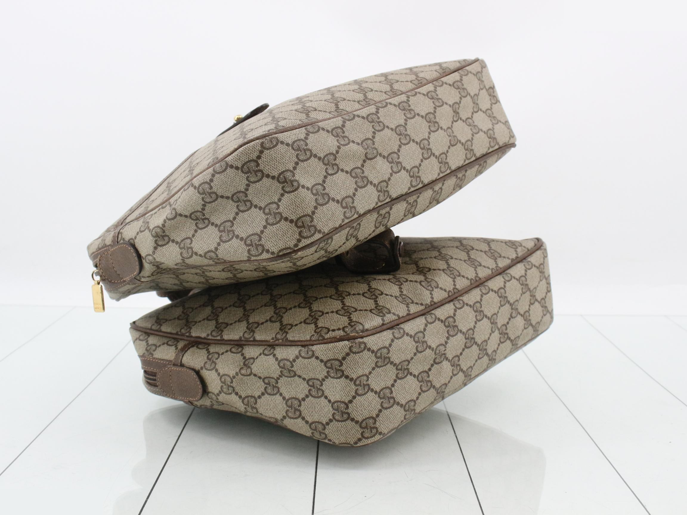 GG Plus Double Face Clutch, PVC/Leather, Brown — view 5