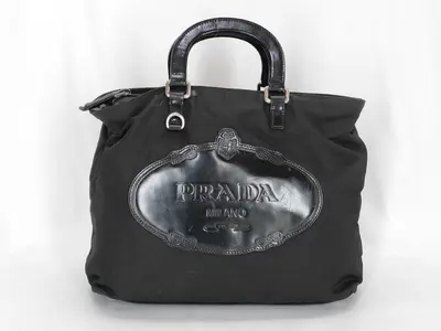 Nylon Prada Embossed Logo Nylon Handbag White Tag 165 Handbag