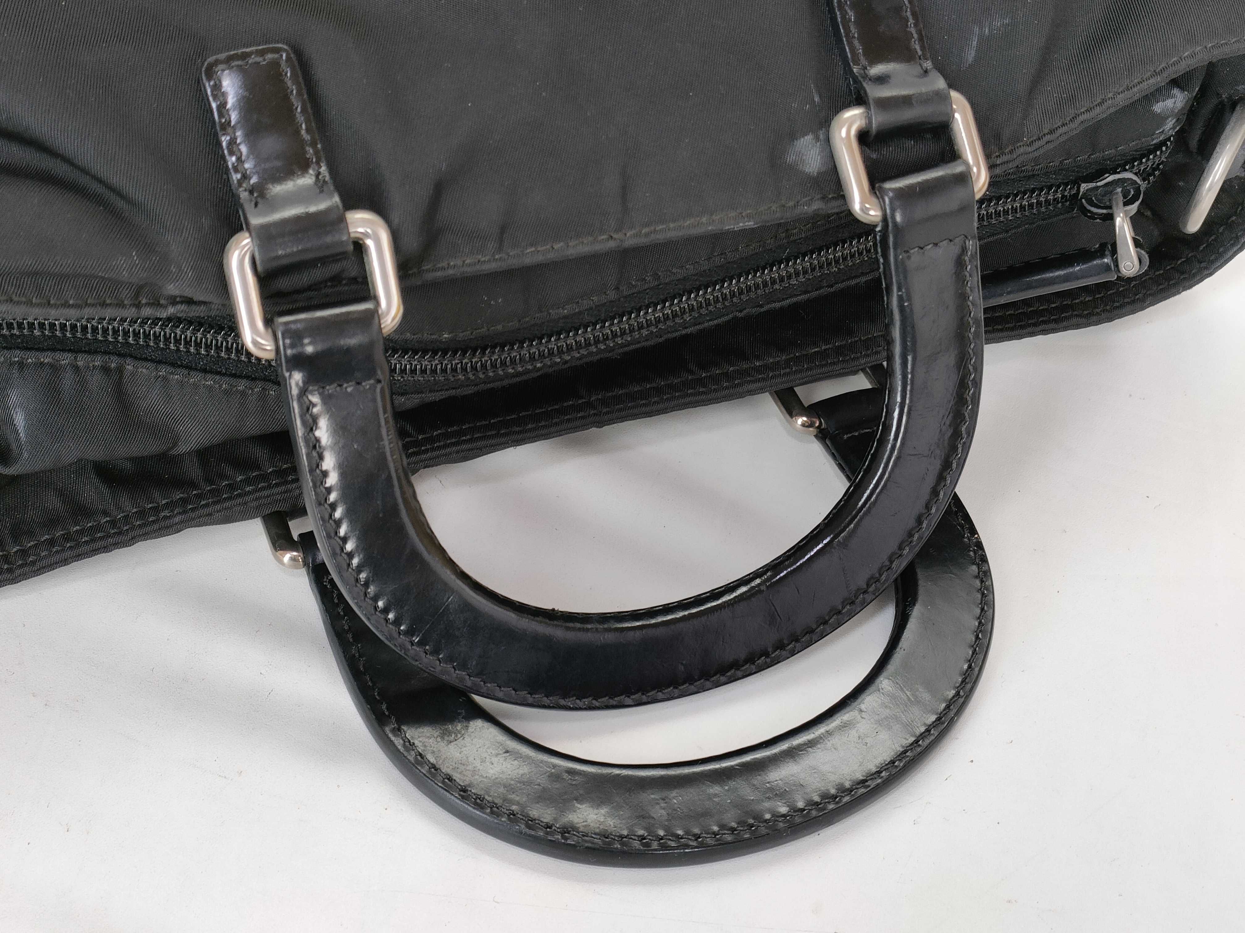 Nylon Prada Embossed Logo Nylon Handbag White Tag 165 Handbag — view 3