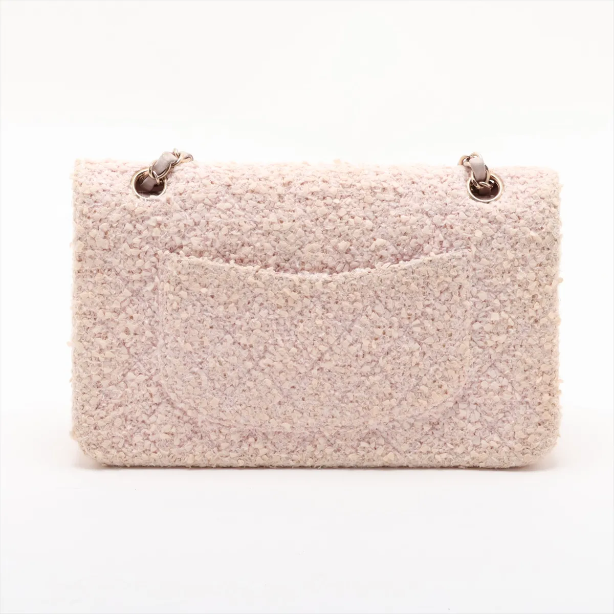 Matelassé 25 Tweed Double Flap Double Chain Bag, Pink with Gold Hardware, 8655749, Series 8, A01112 — view 2