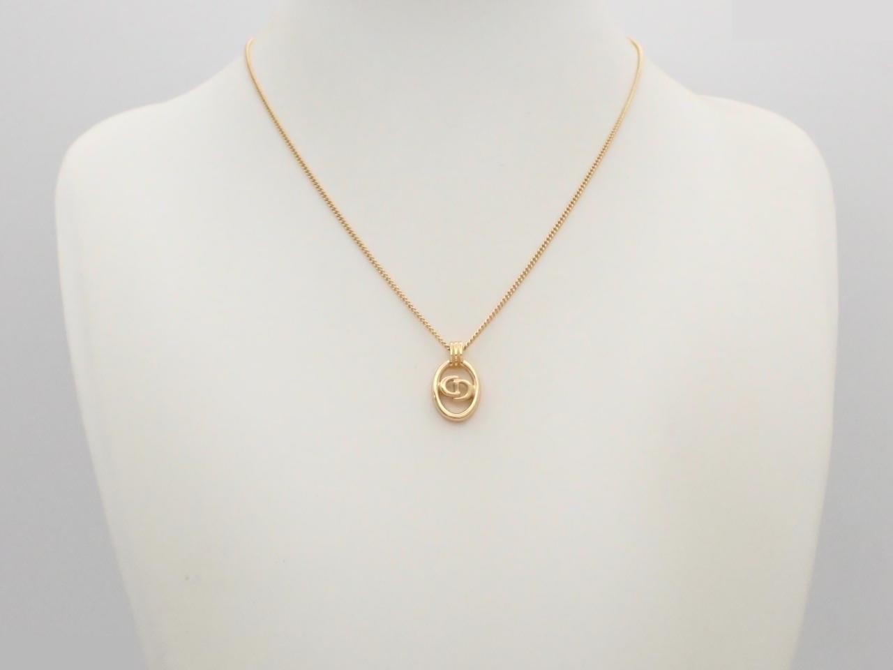 CD logo GP necklace, neck circumference approximately 48cm — view 3