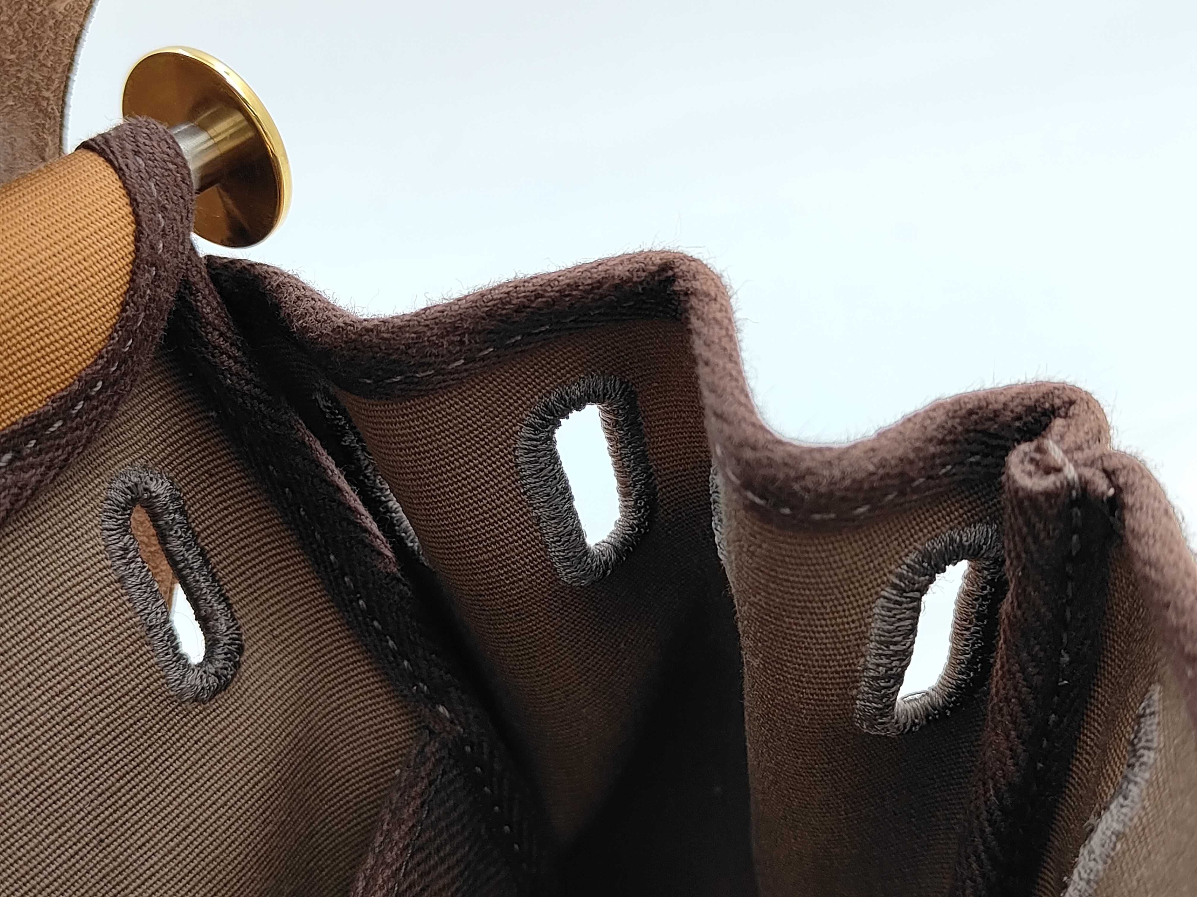Herbag Zip PM Verso Toile Officier x Vache Hunter Brown x Etoupe Gold Hardware U Stamp Shoulder Bag — view 10