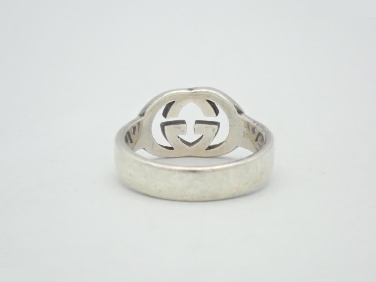 Double G ring, SV925, 6.0g, stamped "21", actual size #20 — view 2