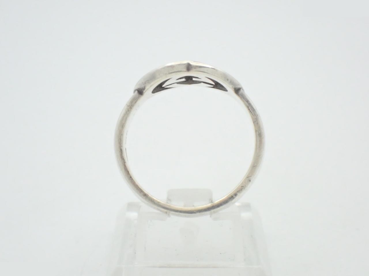 Double G ring, SV925, 6.0g, stamped "21", actual size #20 — view 3