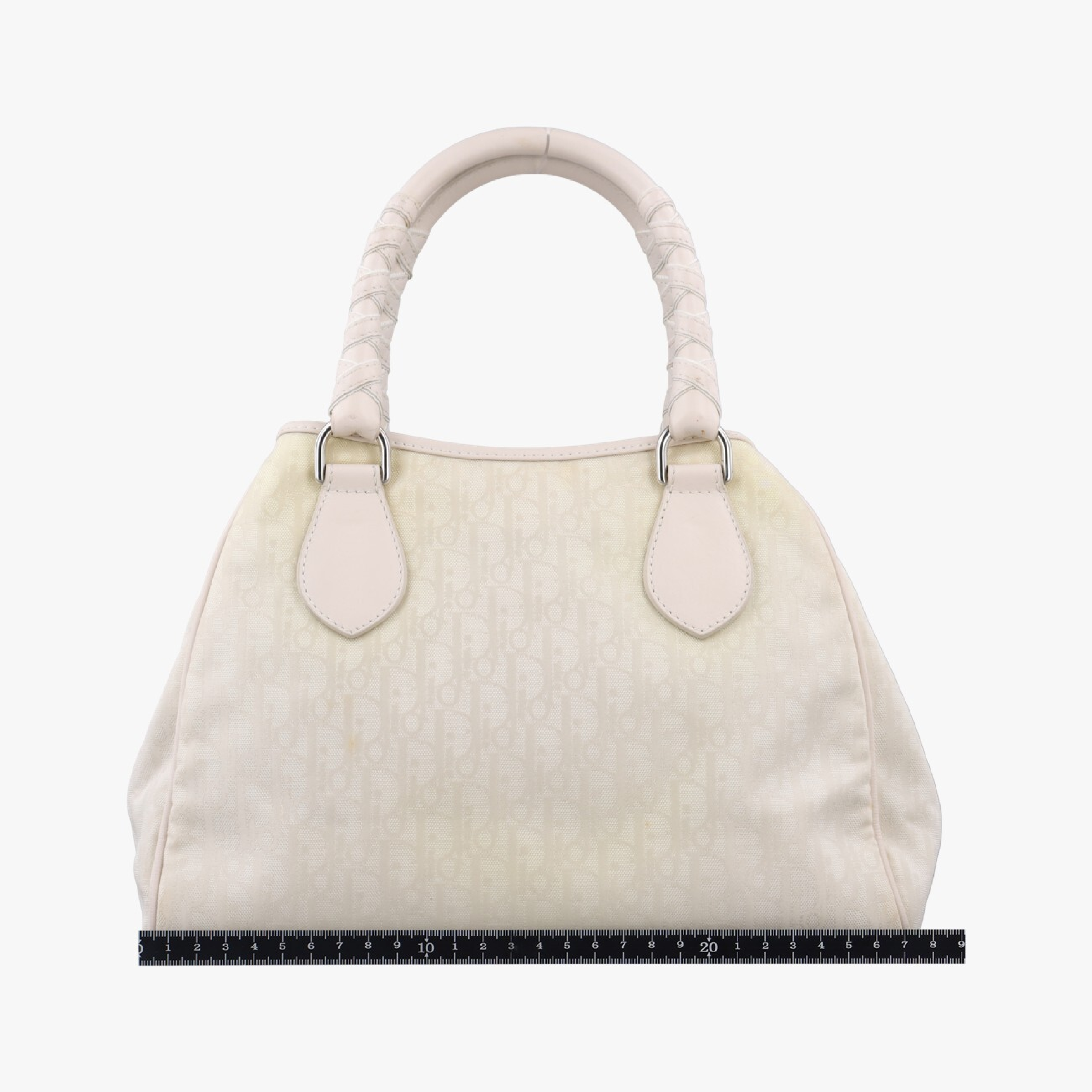 Lovely Beige Canvas x Leather Handbag 03-BO-0077 — view 2