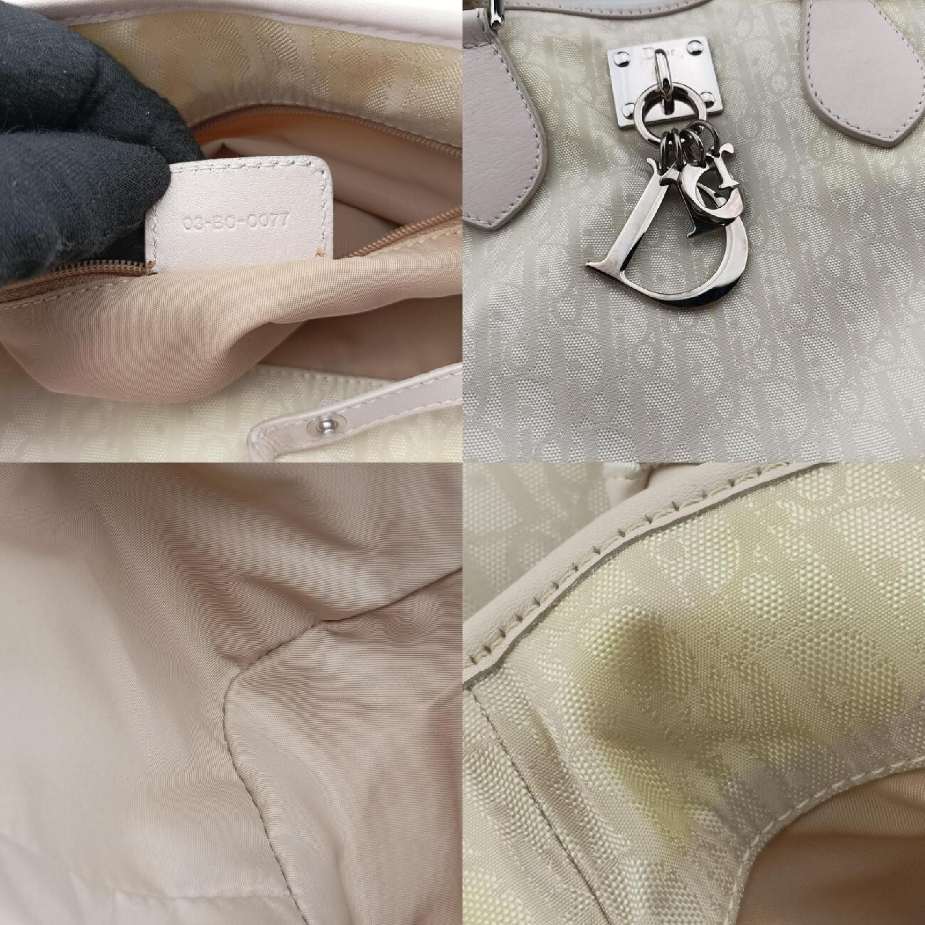 Lovely Beige Canvas x Leather Handbag 03-BO-0077 — view 8