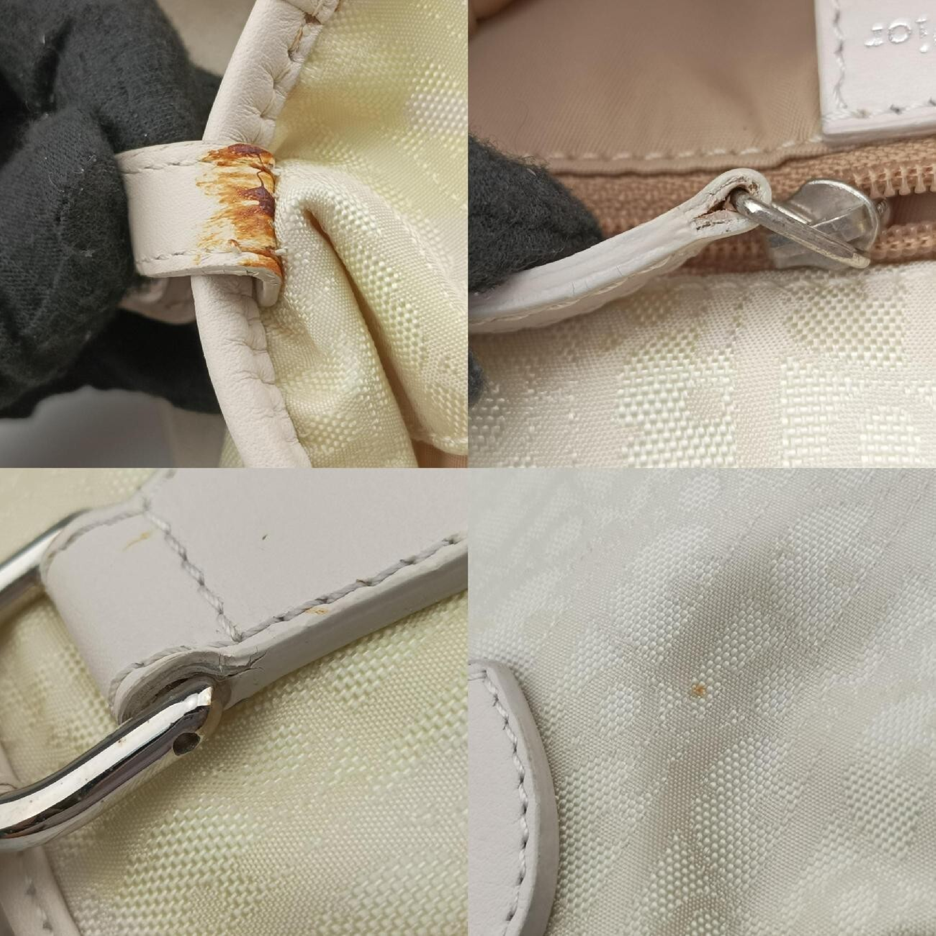 Lovely Beige Canvas x Leather Handbag 03-BO-0077 — view 9
