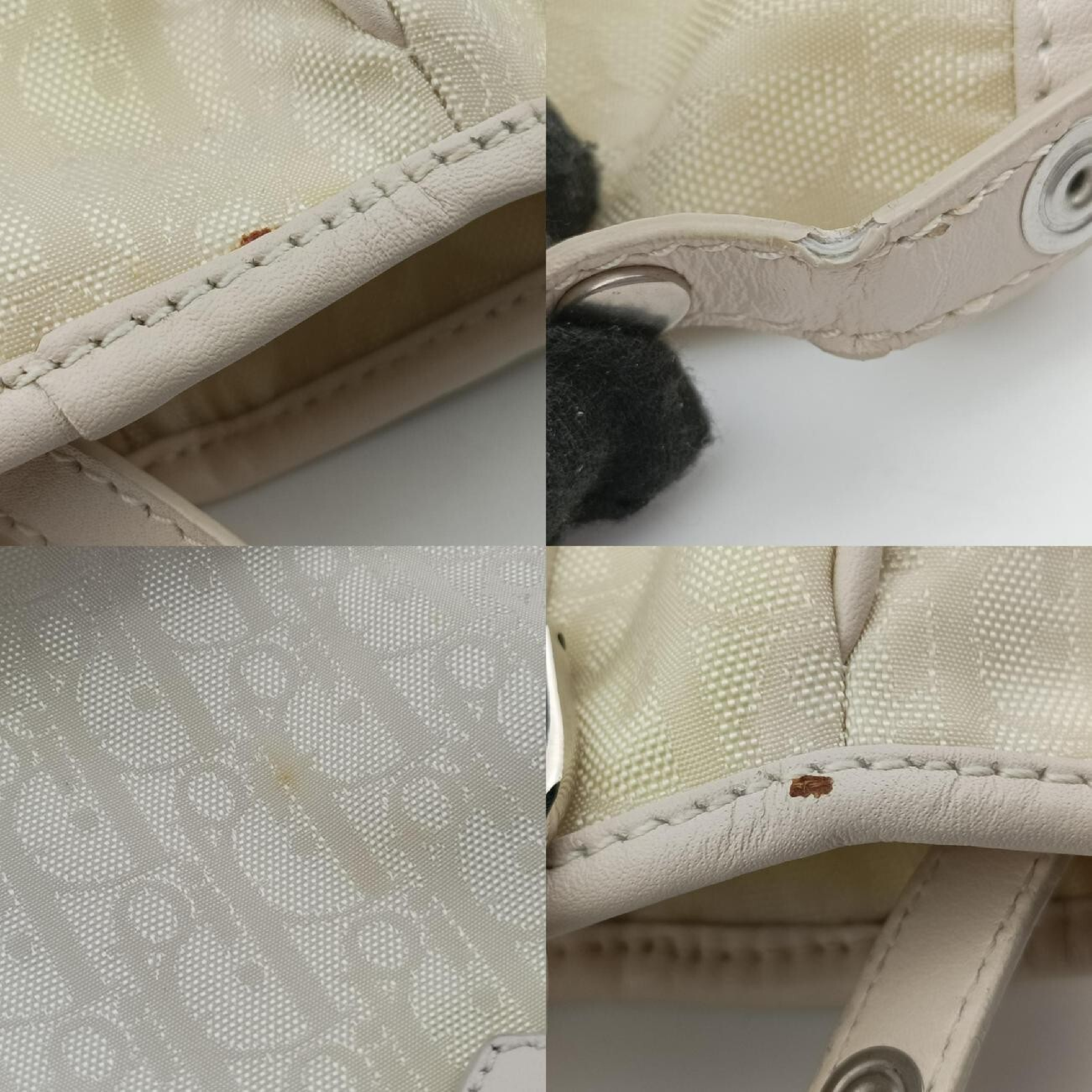 Lovely Beige Canvas x Leather Handbag 03-BO-0077 — view 10