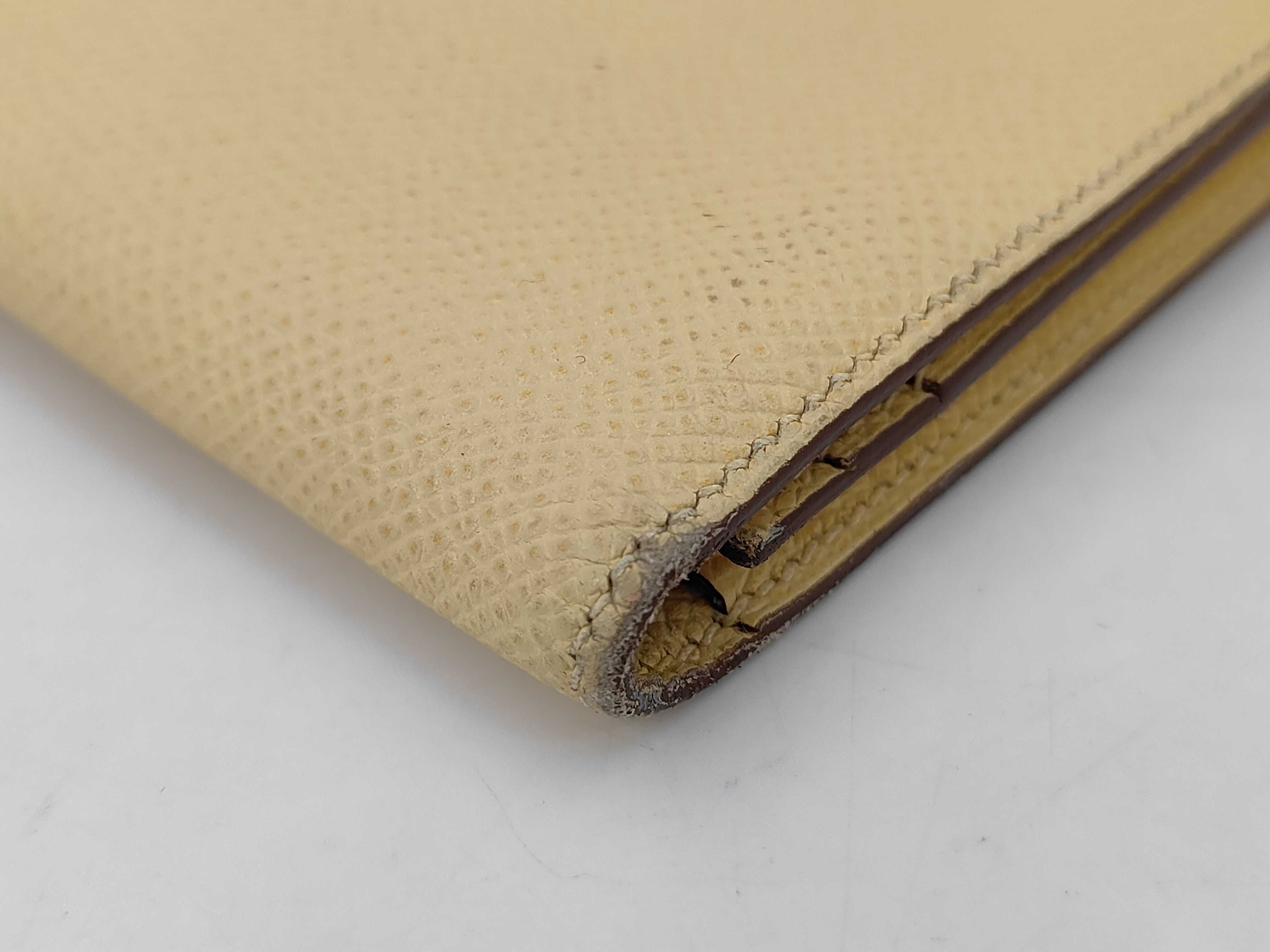 Bearn Soufflé Wallet, Veau Epsom Leather, Yellow, T Stamp — view 3