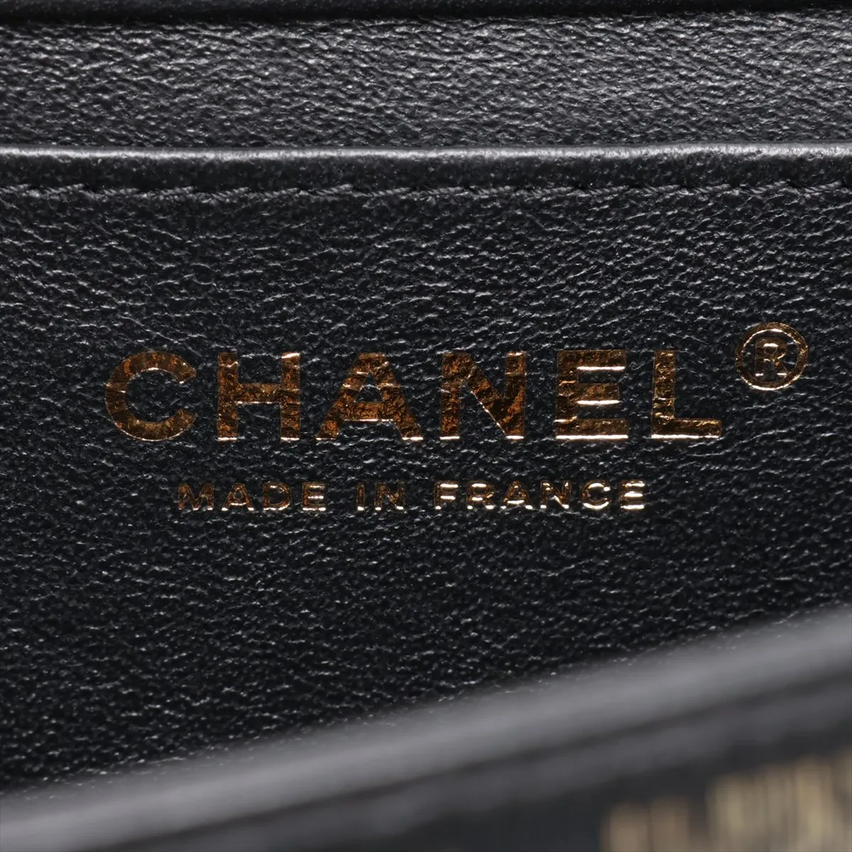 Camellia Lambskin Chain Shoulder Bag, Black x Gold, Gold Hardware, 24400286, Serial Number 24 — view 7