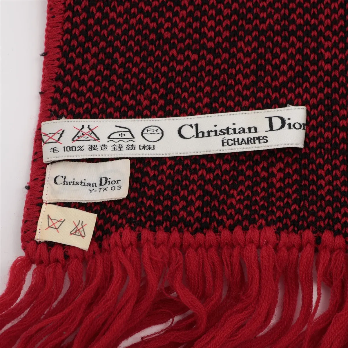 Trotter Scarf, Wool, Red. Shows signs of wear, — view 3