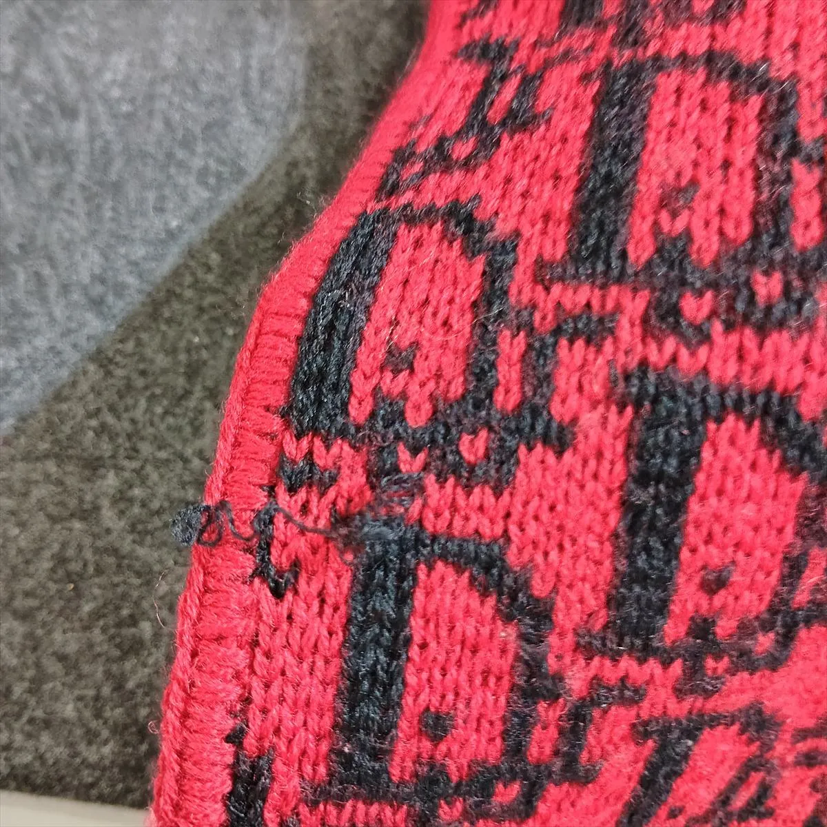 Trotter Scarf, Wool, Red. Shows signs of wear, — view 4